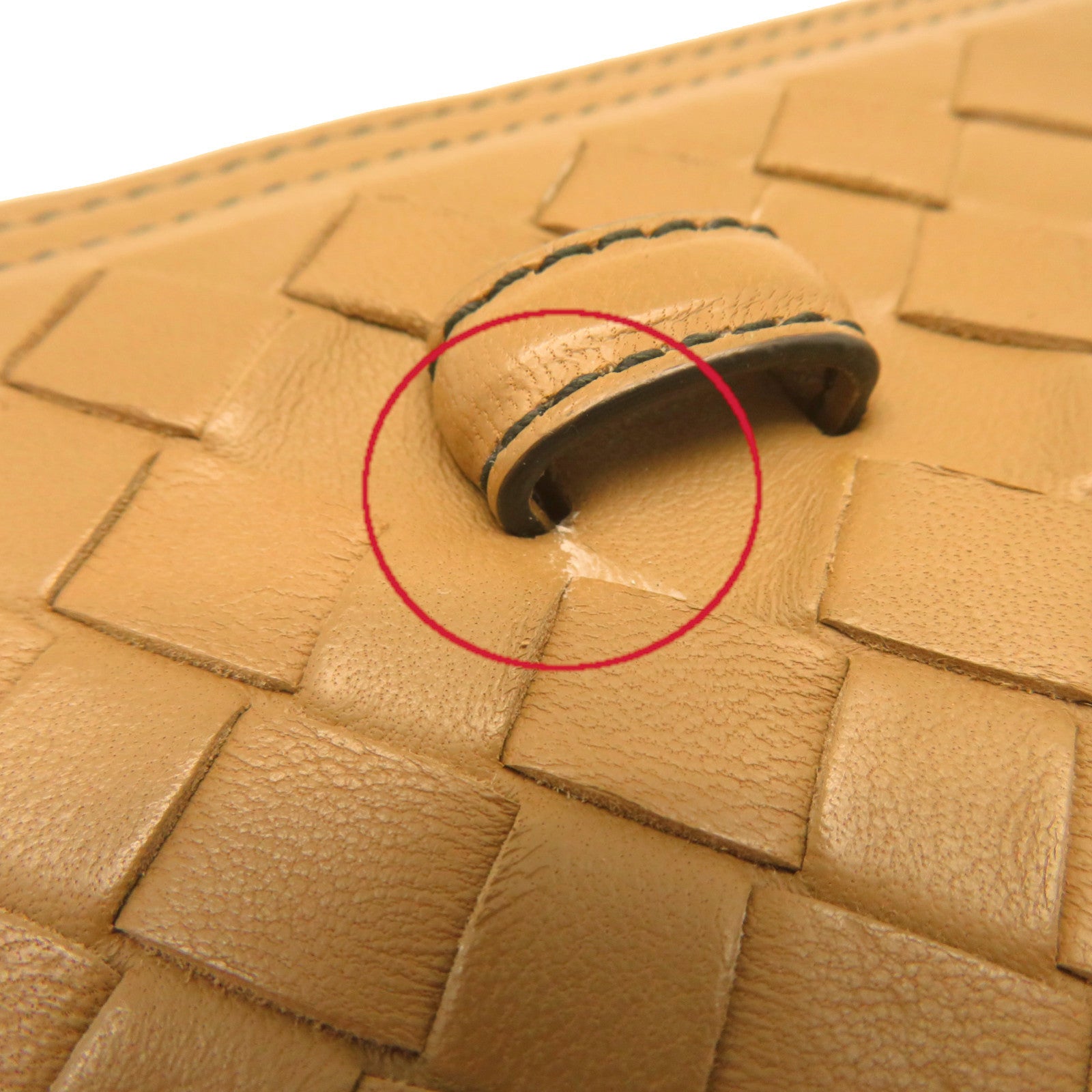 BOTTEGA VENETA 【激減優惠】織紋皮革Shoulder Bag黑扣鏈帶肩背袋啡色