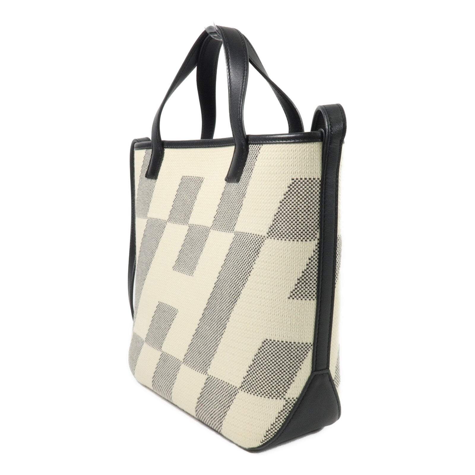 HERMES 帆布Cabas H En Biais 27手挽肩背兩用袋Noir