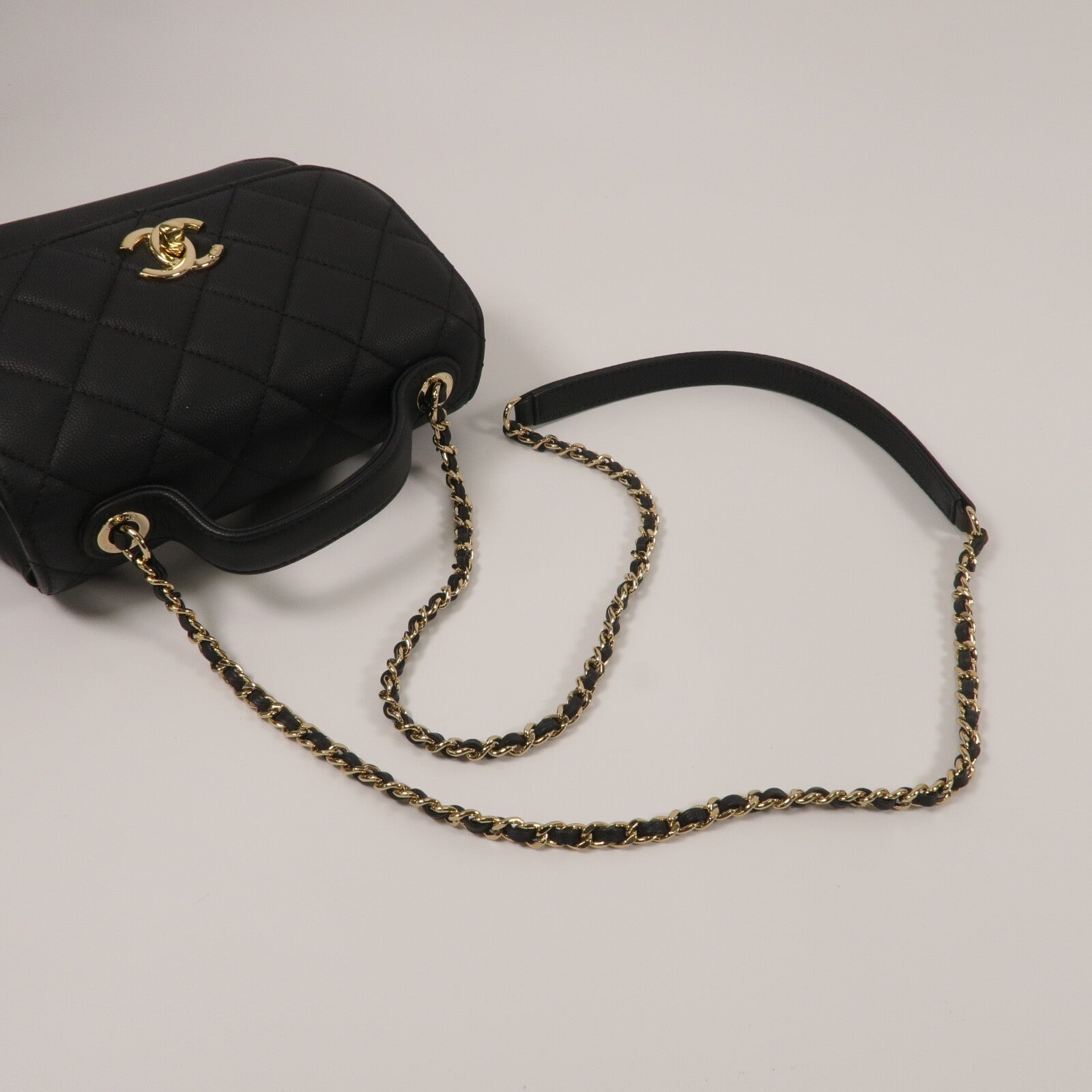 CHANEL 牛皮皮革Business Affinity鏈帶手挽肩背兩用袋