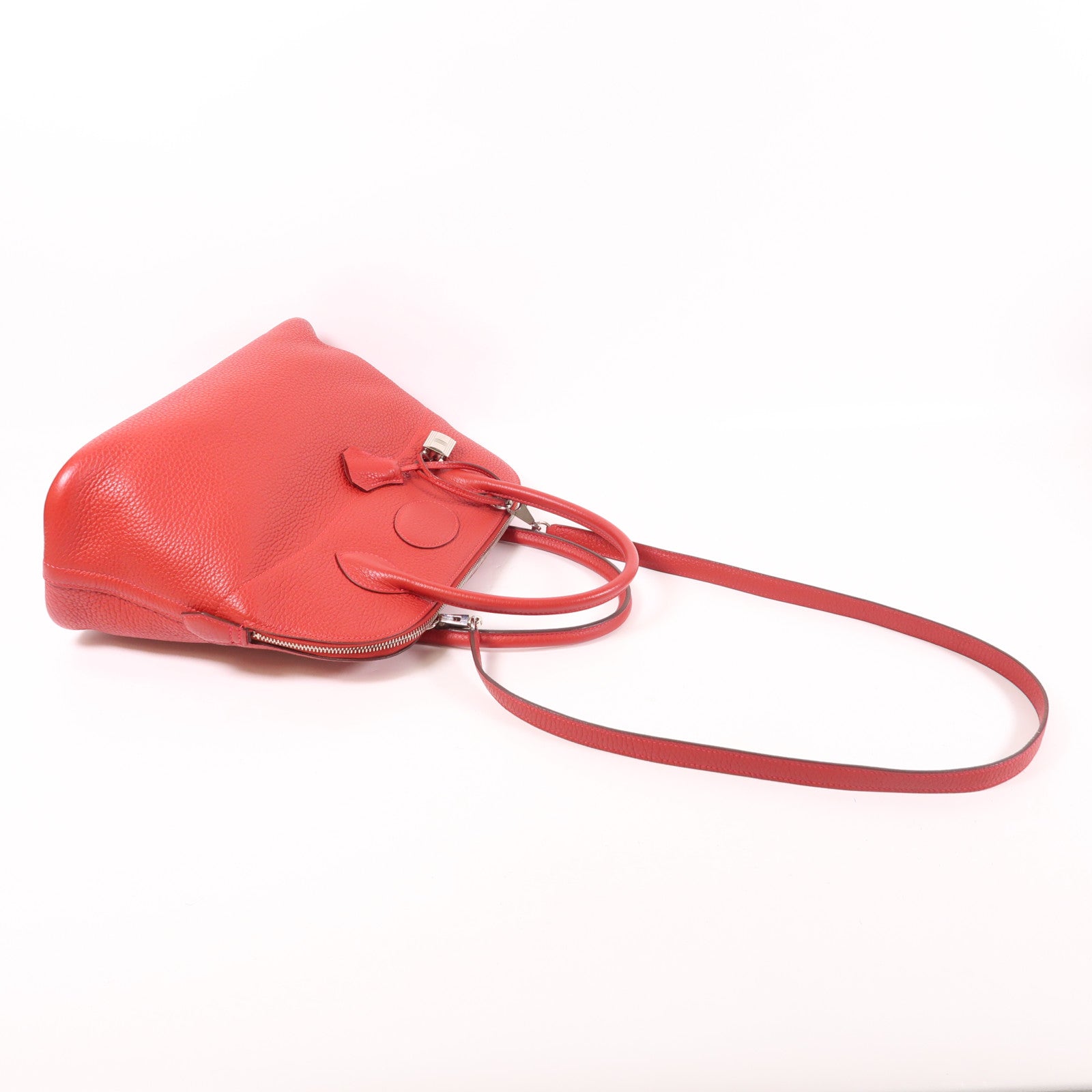 HERMES PHW Bolide 31 2 Way Shoulder Bag Taurillon Clemence Leather Rouge Casaque