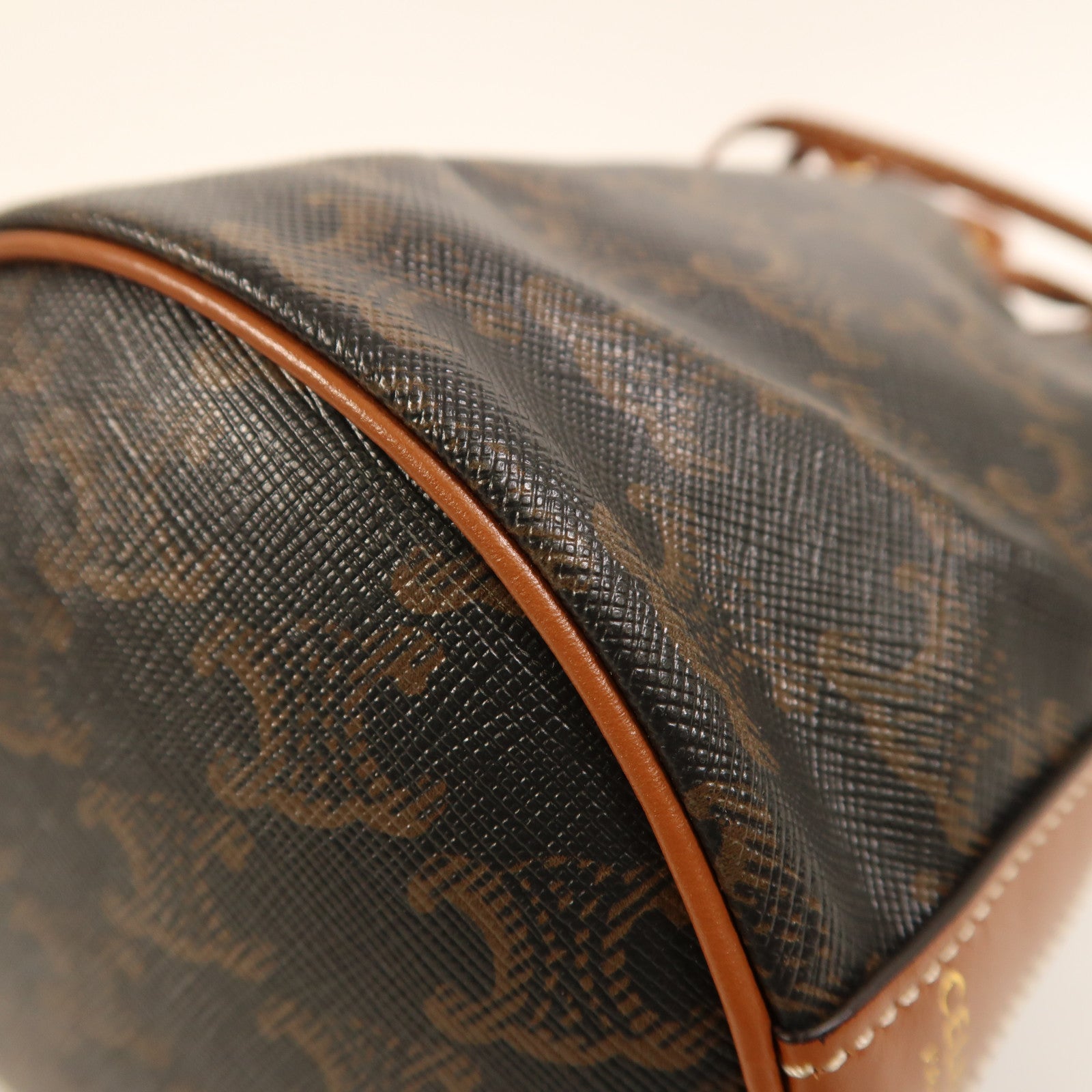 CELINE 塗層帆布Triomphe Bag金扣肩背袋