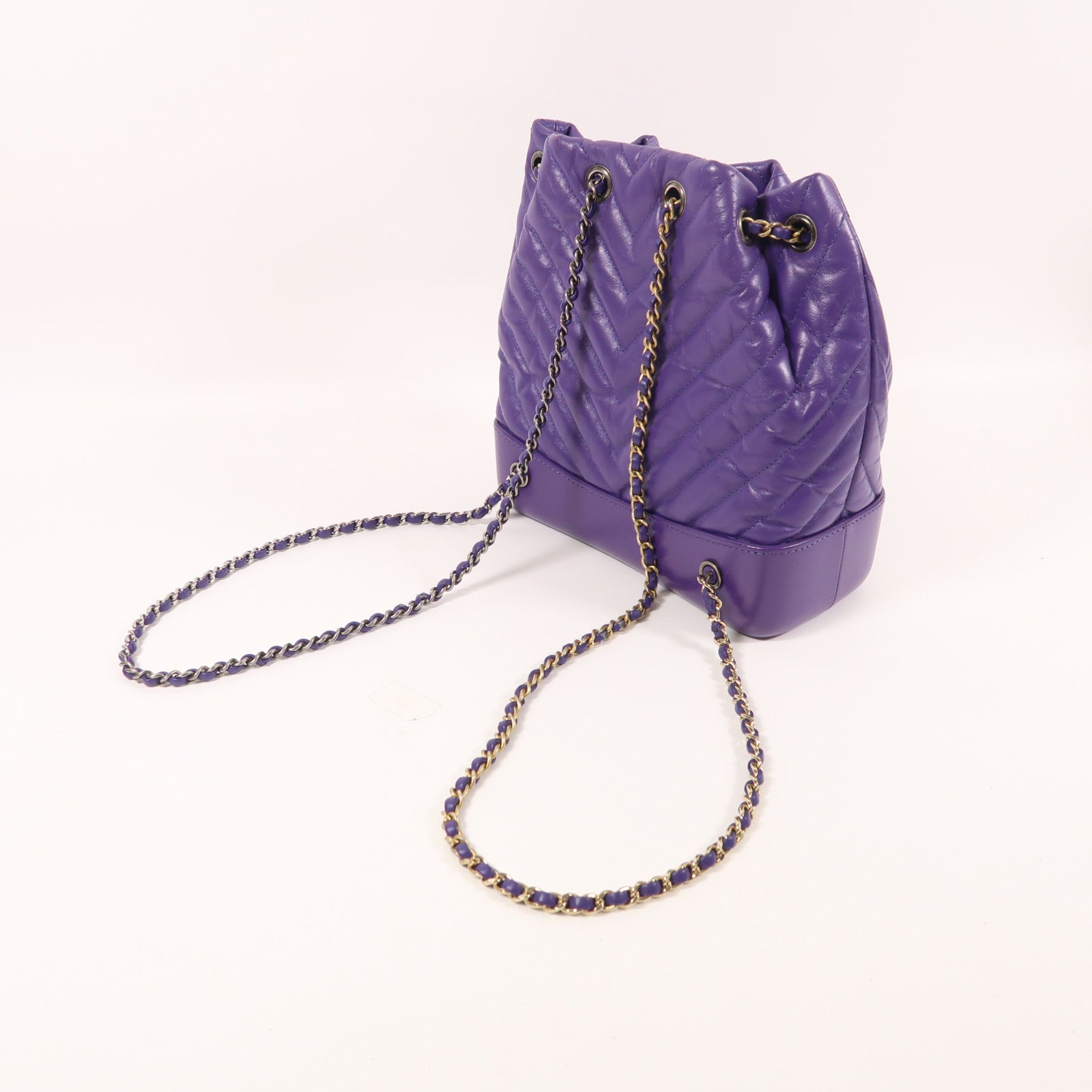 CHANEL 皮革Gabrielle BackPack鏈帶背包