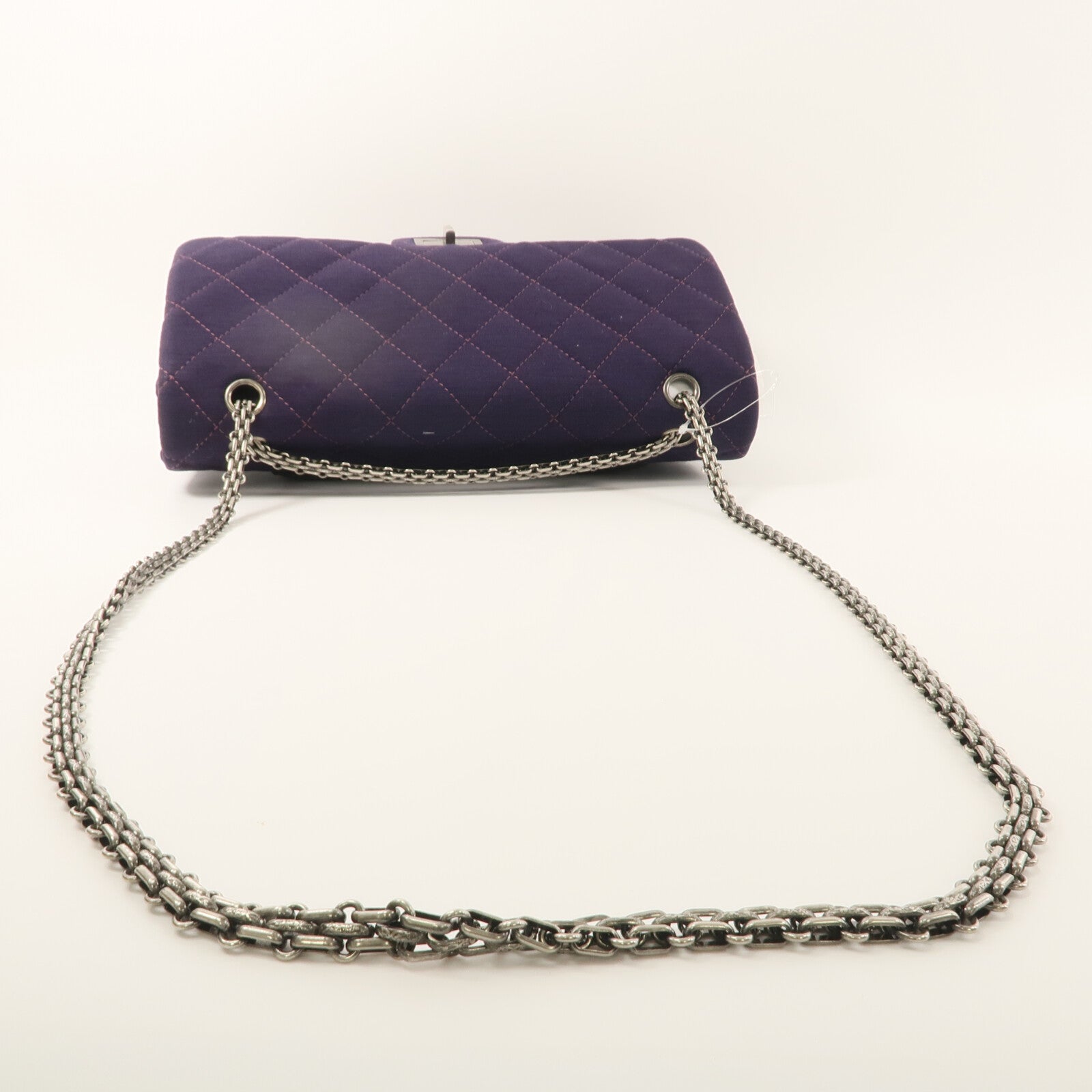 CHANEL 棉布2.55 Maxi鏈帶肩背袋