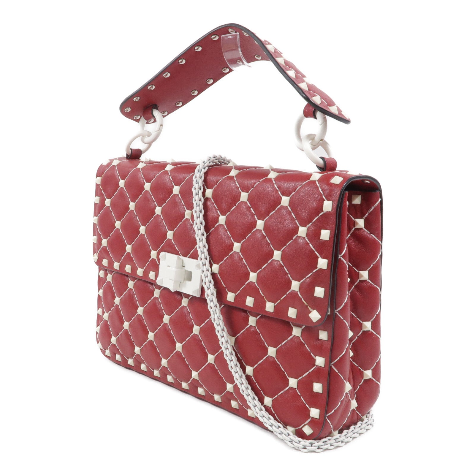 Valentino 牛皮皮革Shoulder Bag鏈帶手挽肩背兩用袋