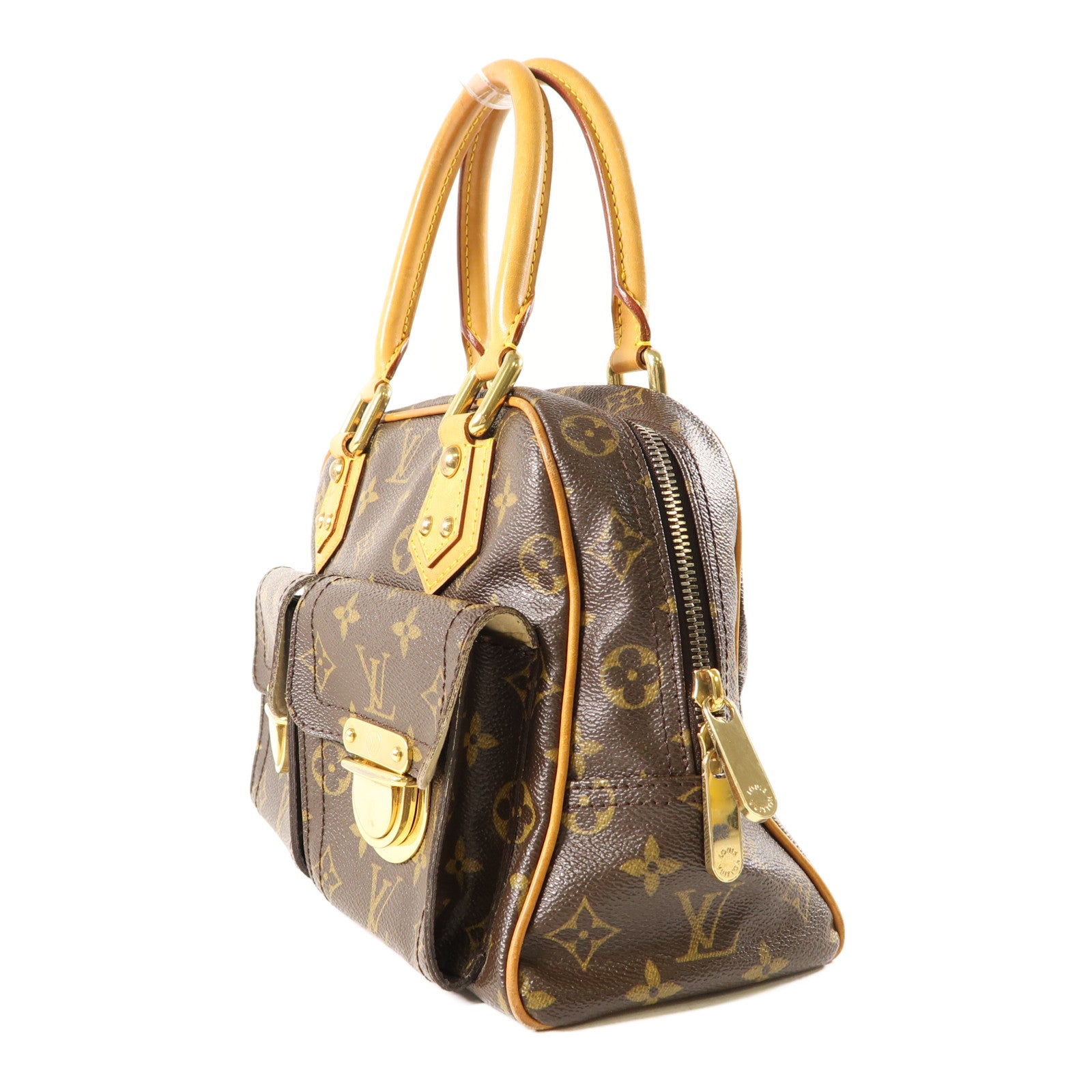 LOUIS VUITTON Monogram Manhattan PM手挽袋棕色