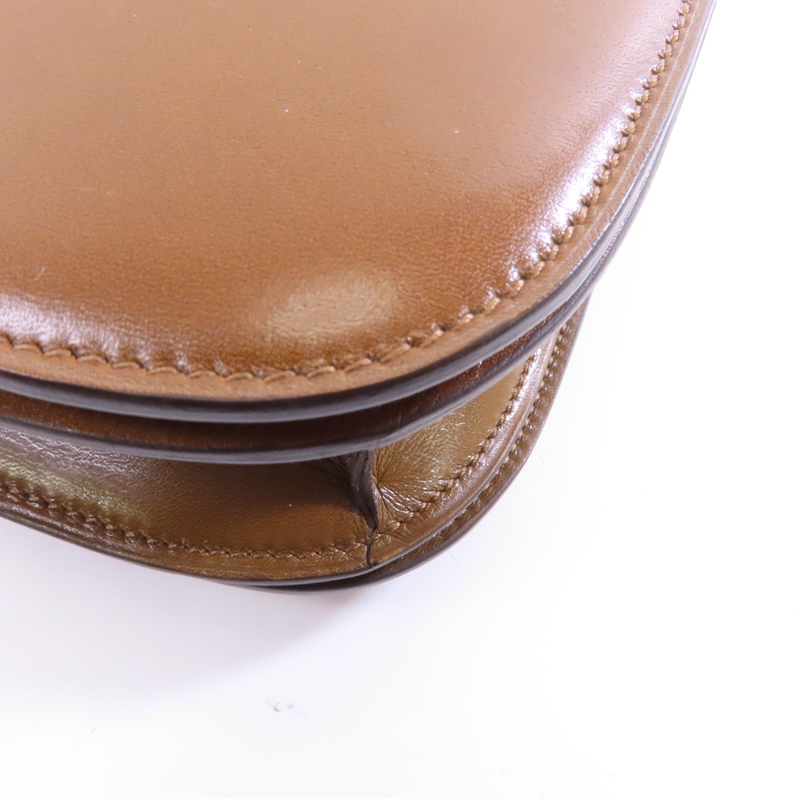 CELINE 牛皮皮革Classic Box金扣肩背袋啡色