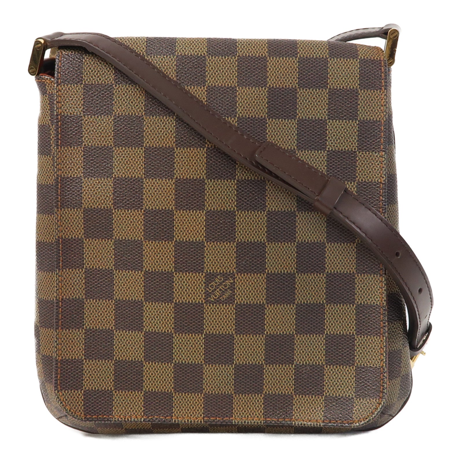 LOUIS VUITTON Damier Musette Salsa Long金扣肩背袋啡色