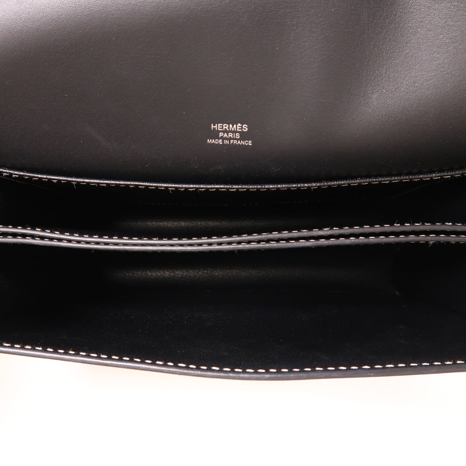 HERMES Evercolor皮革Roulis 23銀扣肩背袋Noir