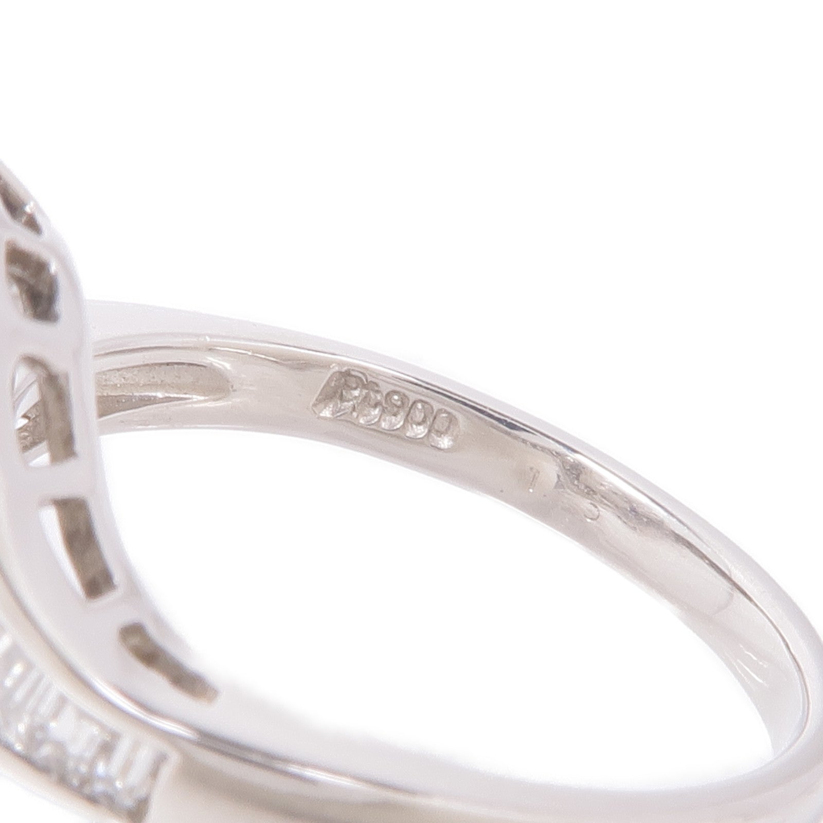 JEWELRY PT900鉑金Sapphire/Diamond Ring藍寶石/鑽石戒指US#6.75