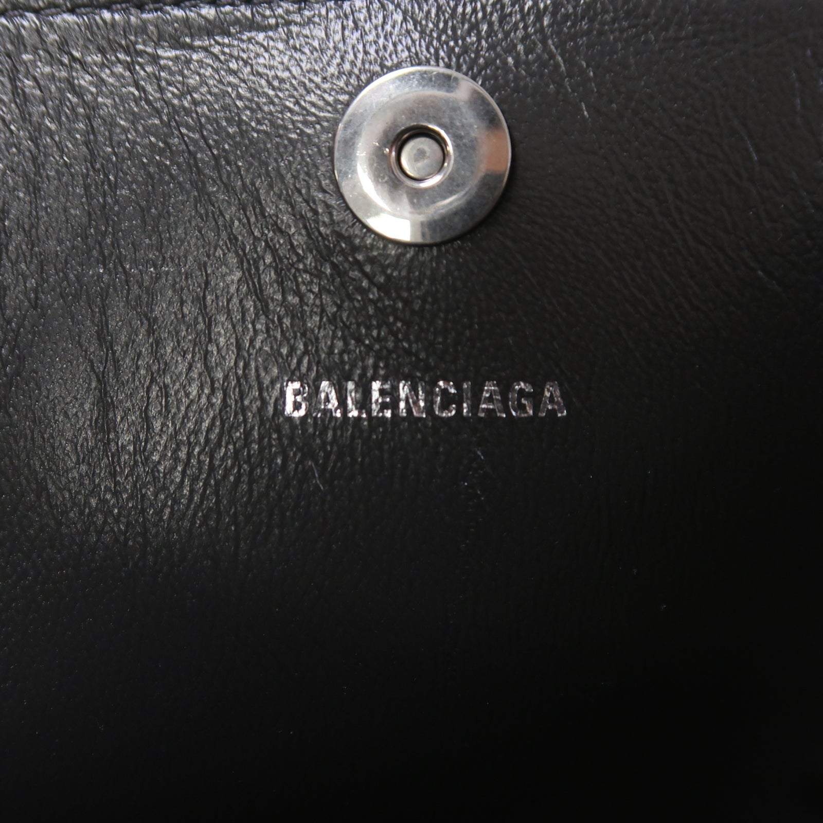 BALENCIAGA 牛皮皮革Hourglass Bag銀扣手挽肩背兩用袋灰色