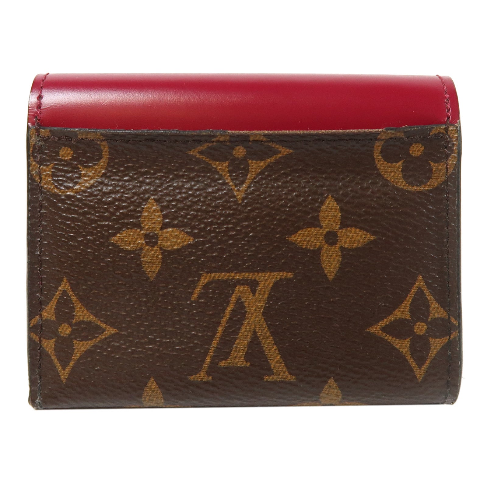 LOUIS VUITTON Monogram Wallet金扣錢包棕色/紅色