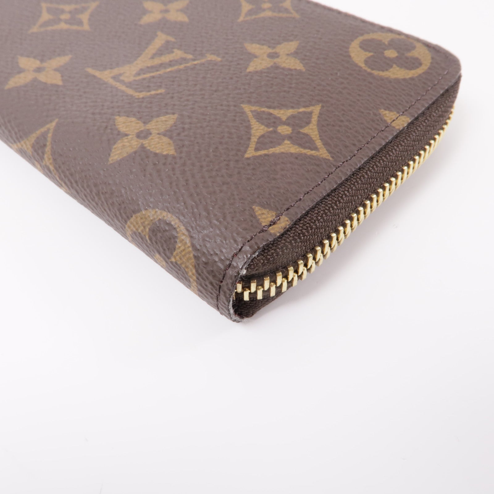 LOUIS VUITTON Monogram Zippy Wallet金扣長錢包棕色/紫色