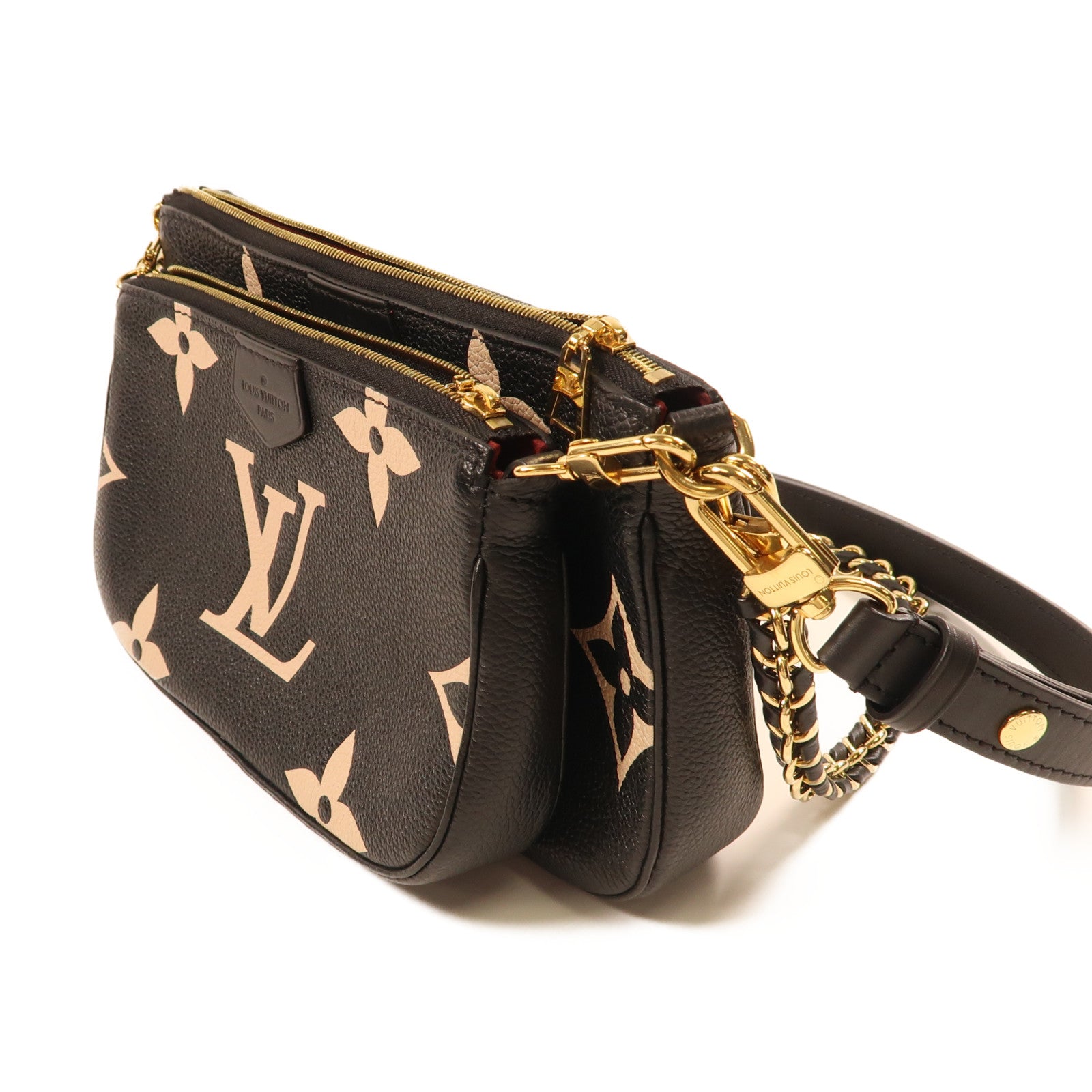 LOUIS VUITTON Monogram Empreinte Multi Pochette Accessoires金扣鏈帶肩背袋黑色