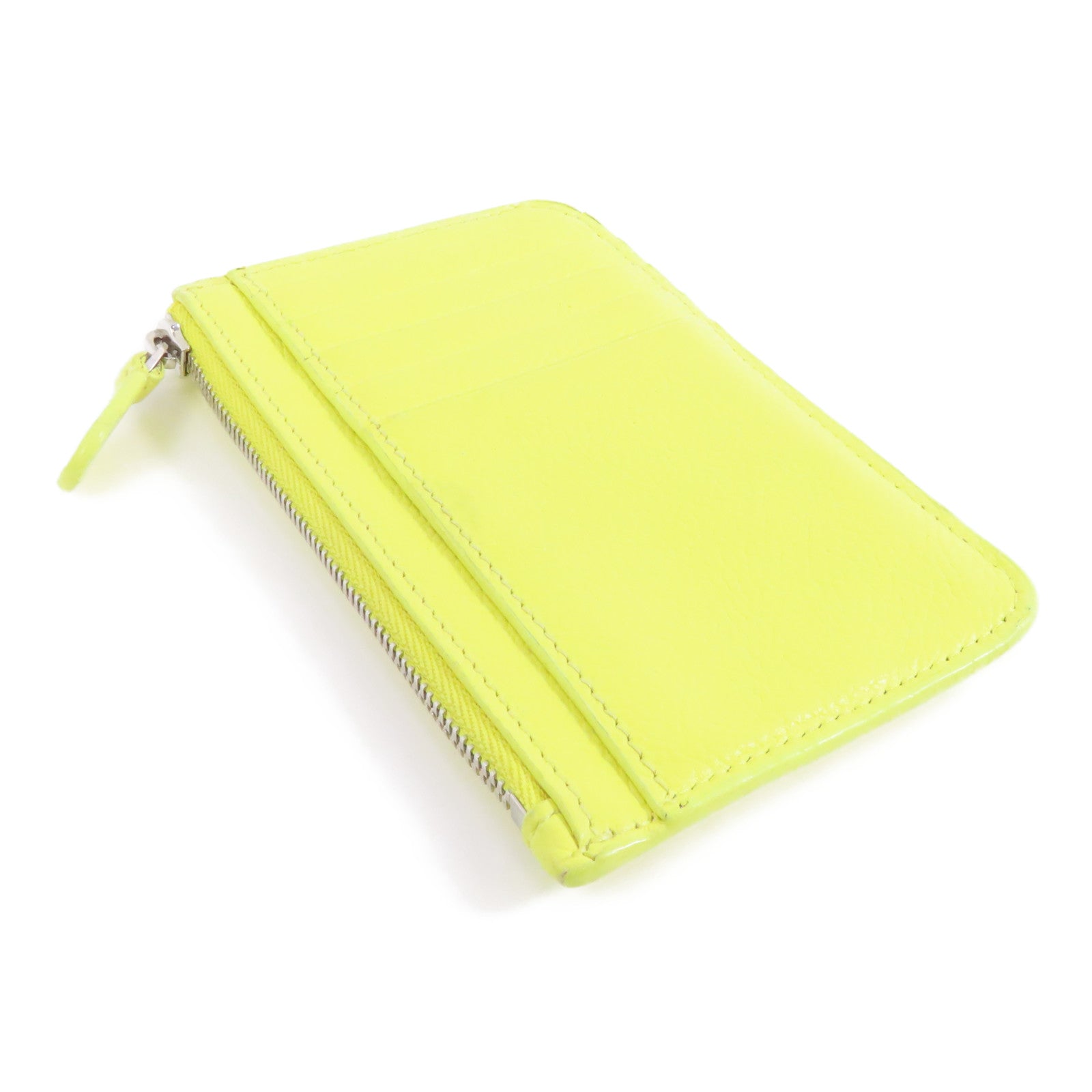 BALENCIAGA 牛皮皮革Card Case銀扣卡片套黃色