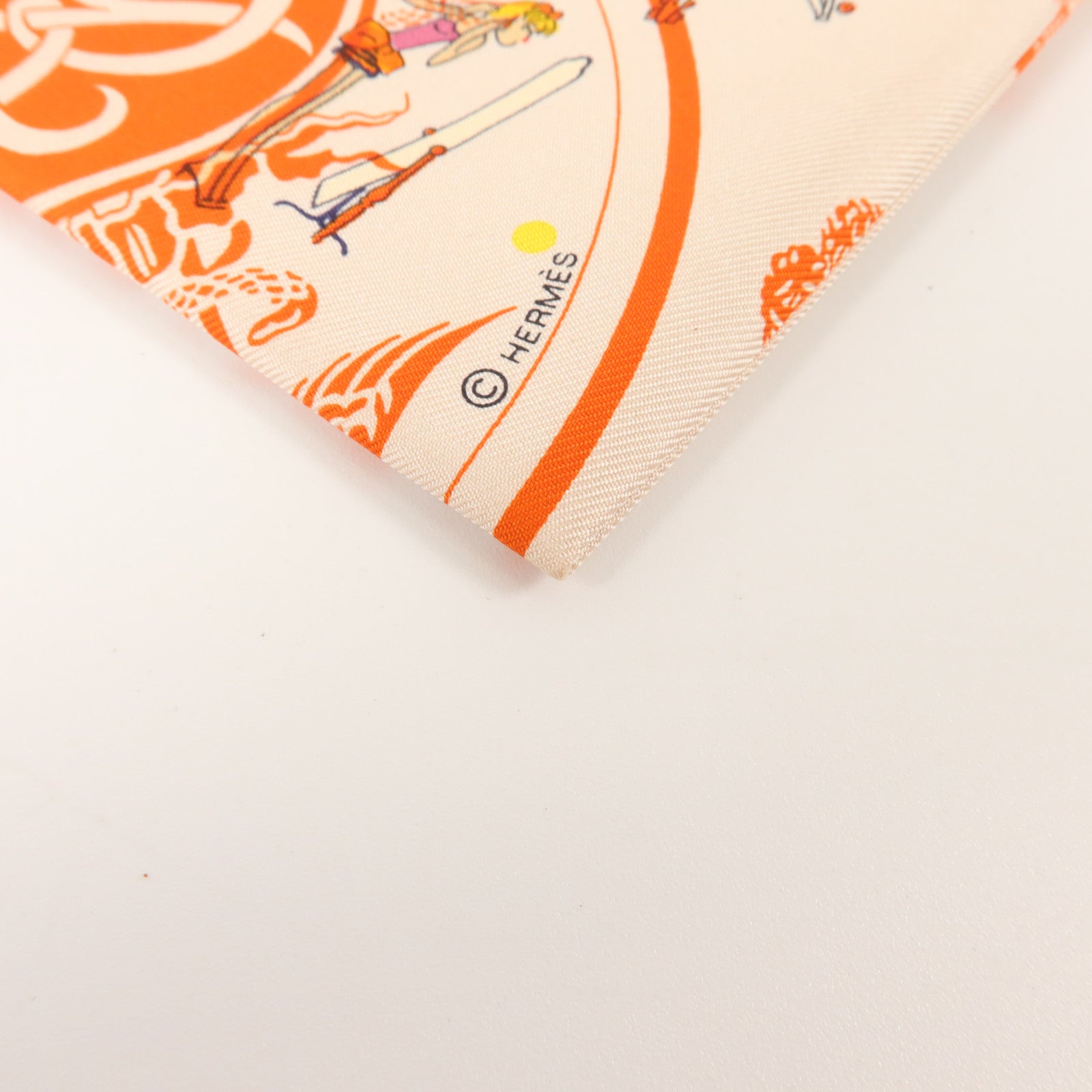 HERMES 絲質Silky Pocket Cosmetic Pouch小袋Geranium/Nata/Gold