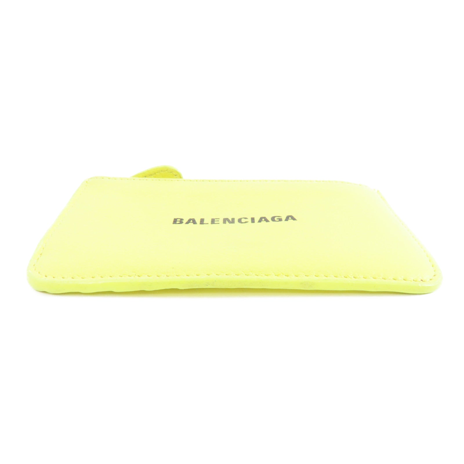 BALENCIAGA 牛皮皮革Card Case銀扣卡片套黃色
