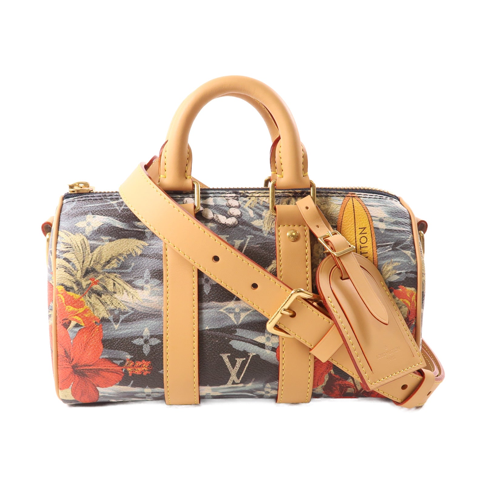 LOUIS VUITTON 【激減優惠】Monogram Surfin Keepall Bandouliere 25金扣手挽肩背兩用袋彩色