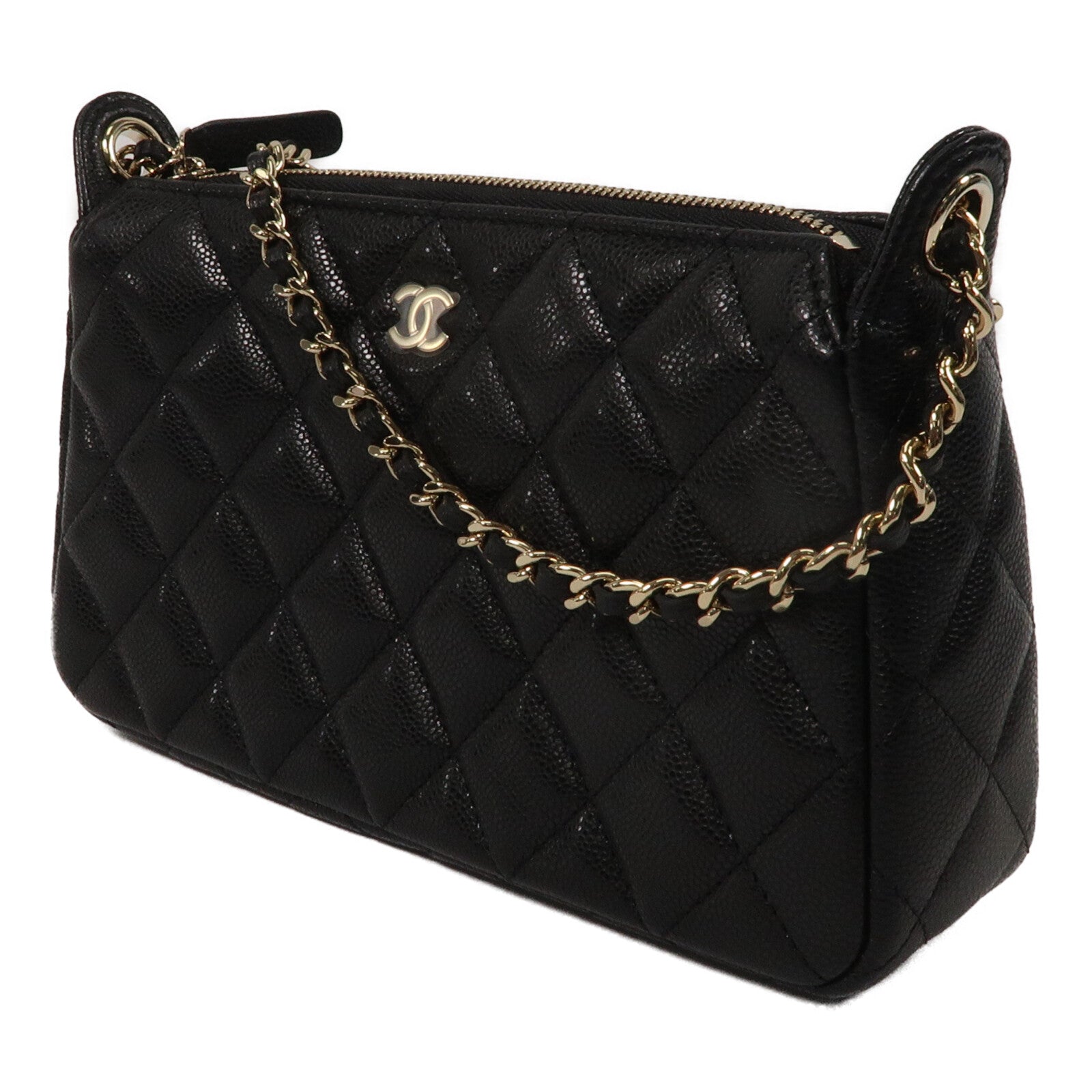 CHANEL 牛皮皮革Clutch With Chain鏈帶肩背袋