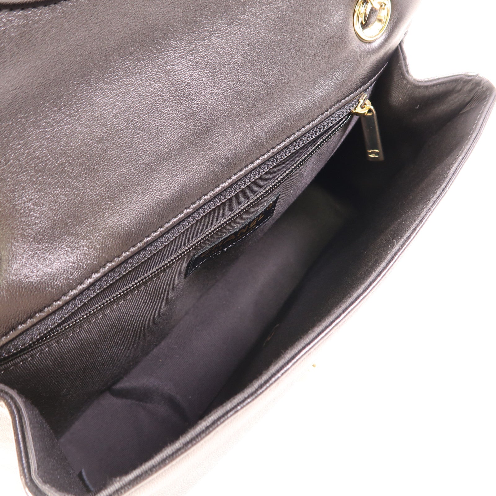 CHANEL 牛皮皮革Shoulder Bag金扣鏈帶肩背袋