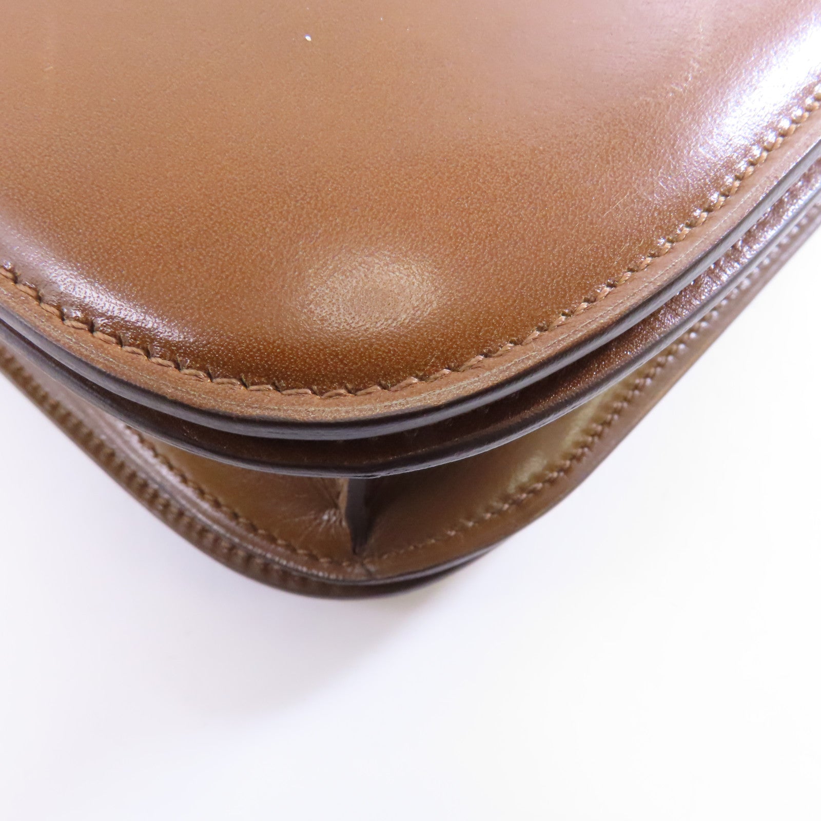 CELINE 牛皮皮革Classic Box金扣肩背袋啡色