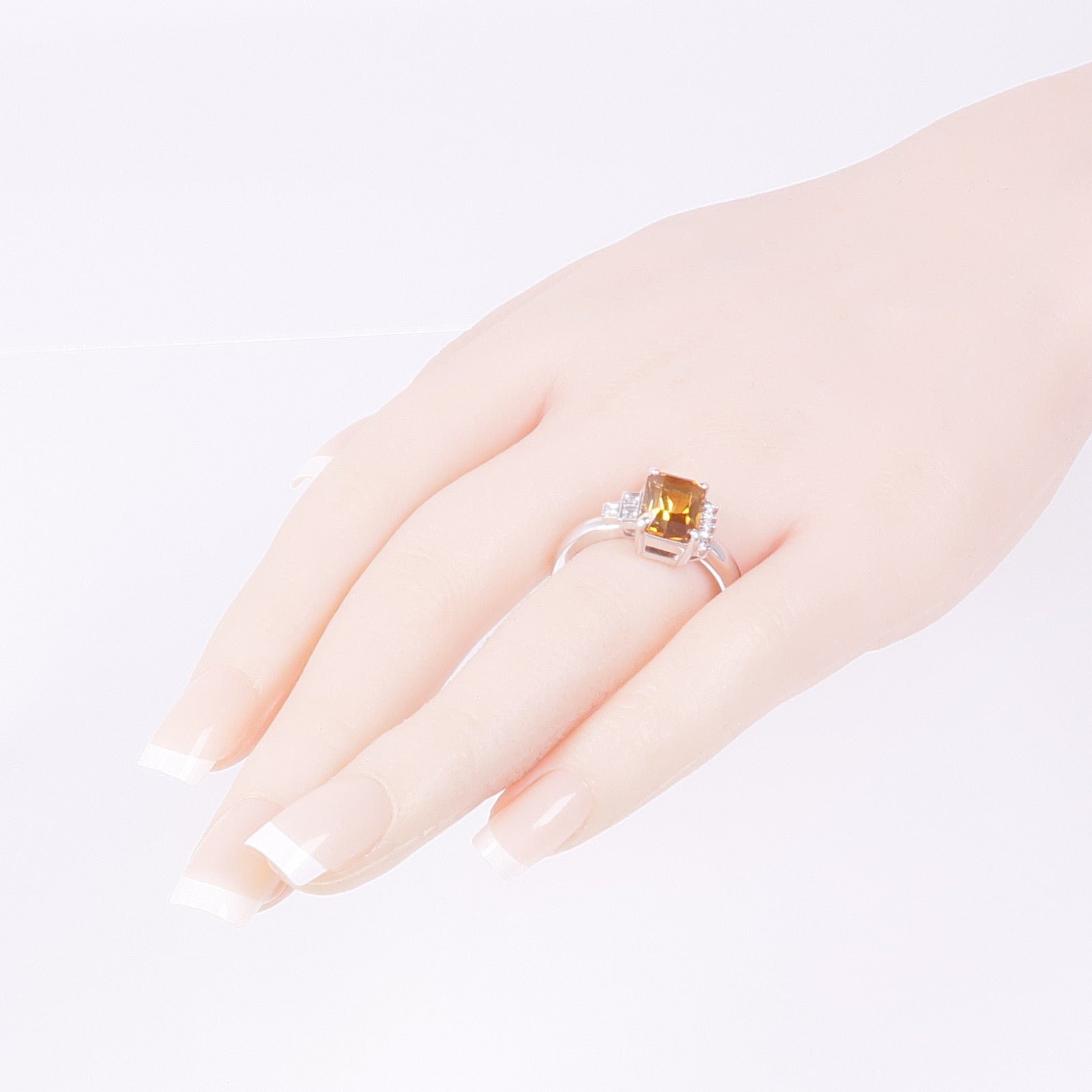 JEWELRY PT900鉑金Tourmaline Diamond Ring電氣石/鑽石戒指US#11.75