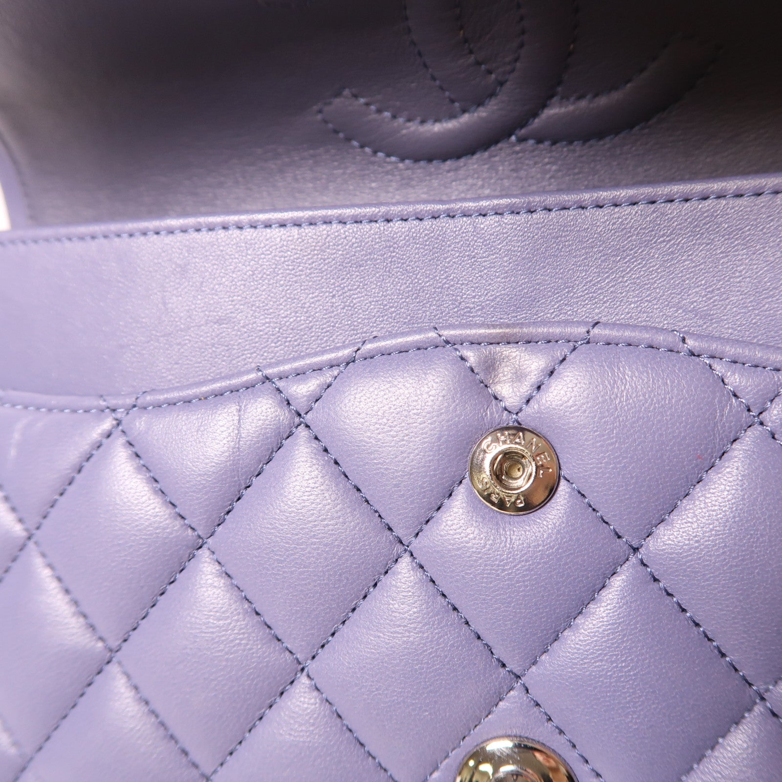 CHANEL 羊皮皮革Classic 25銀扣鏈帶肩背袋