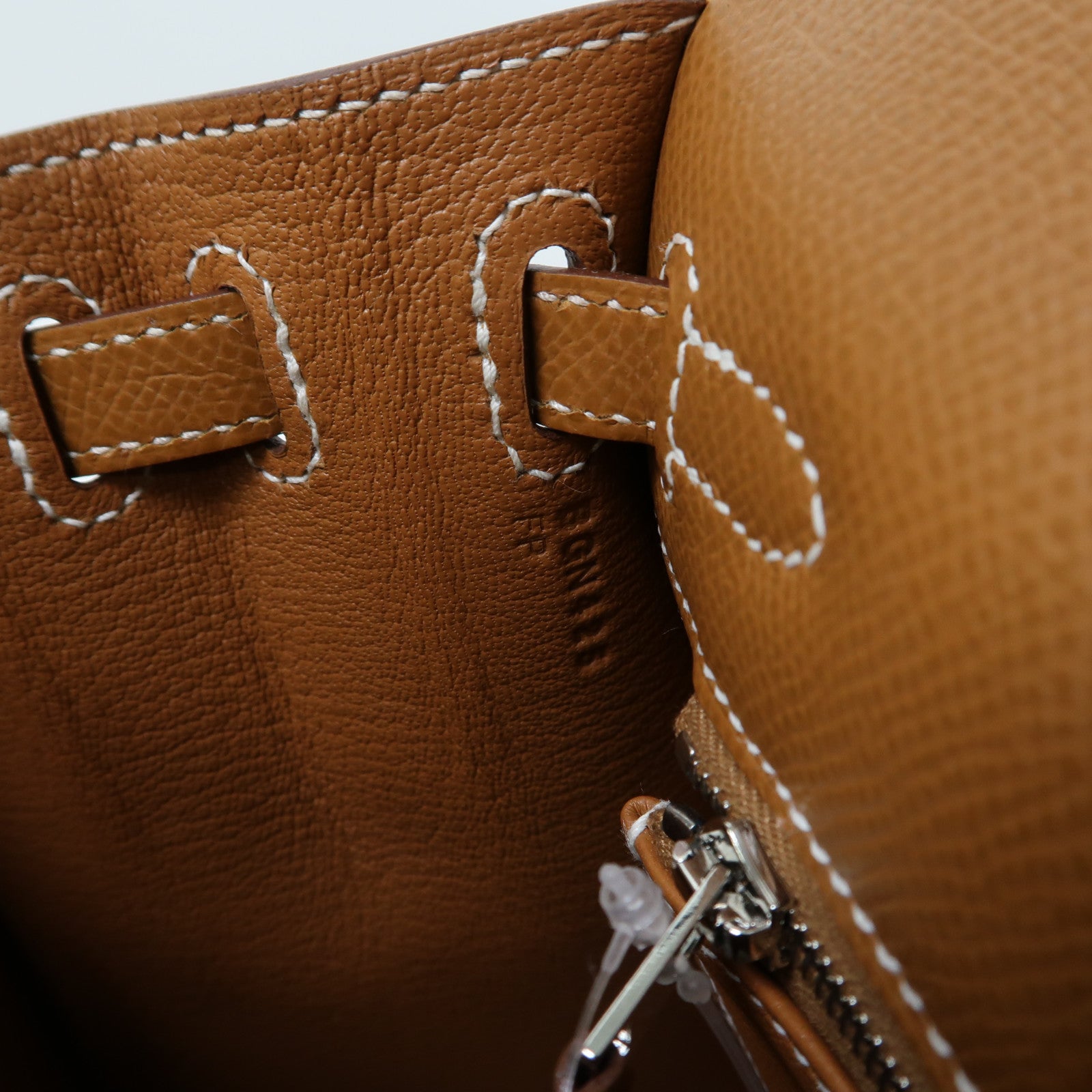 HERMES 【激減優惠】Epsom皮革Kelly 25銀扣手挽肩背兩用袋經典駝色