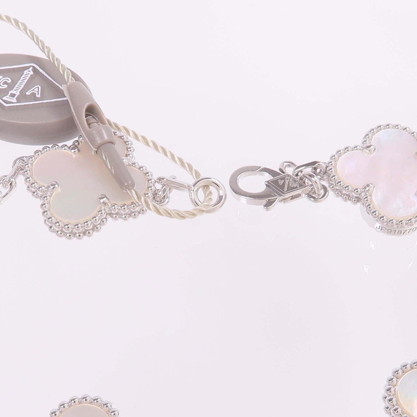 Van Cleef & Arpels 18K白金Vintage Alhambra Bracelet 5 Motifs珍珠母貝手鏈