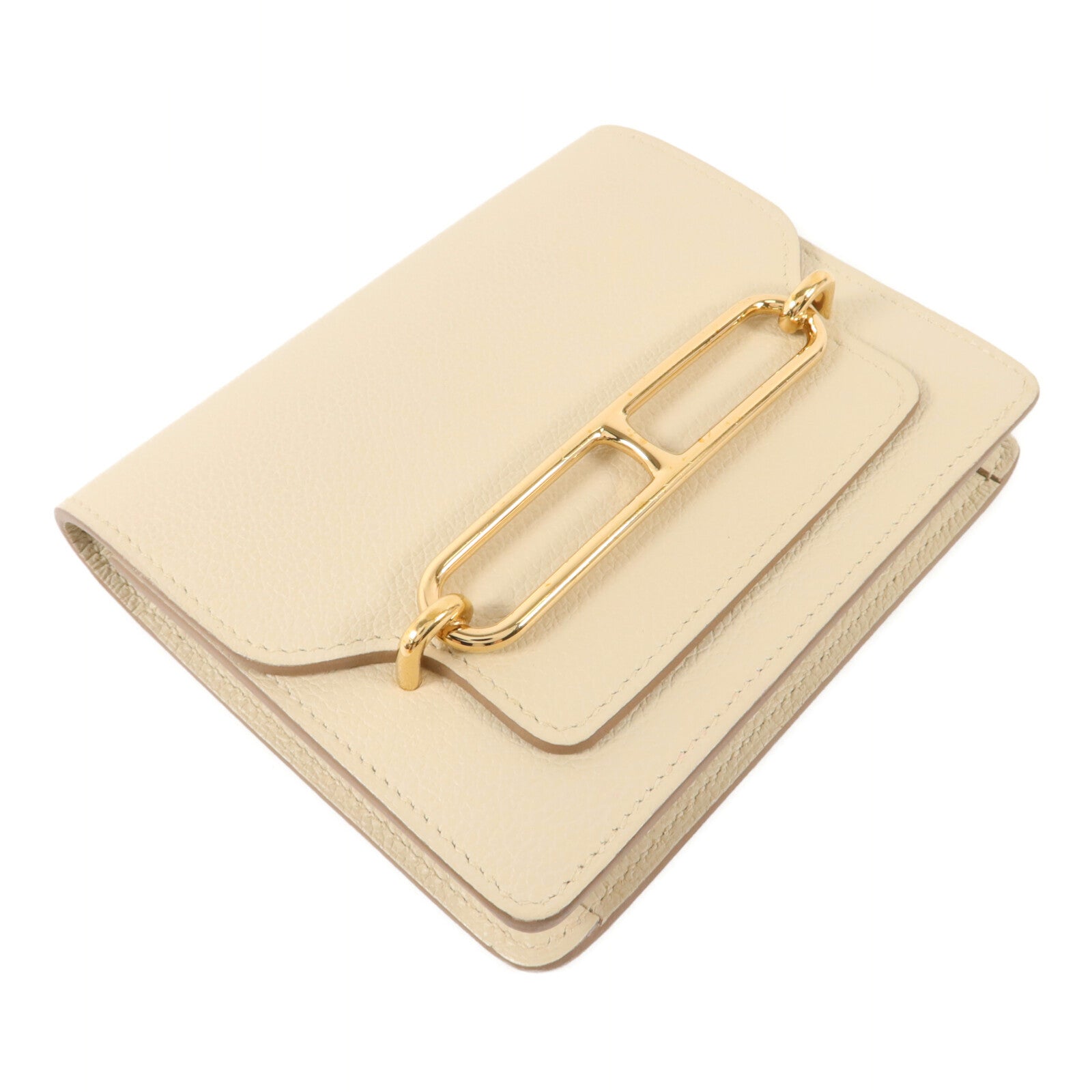 HERMES Evercolor皮革Roulis Slim錢包Nata