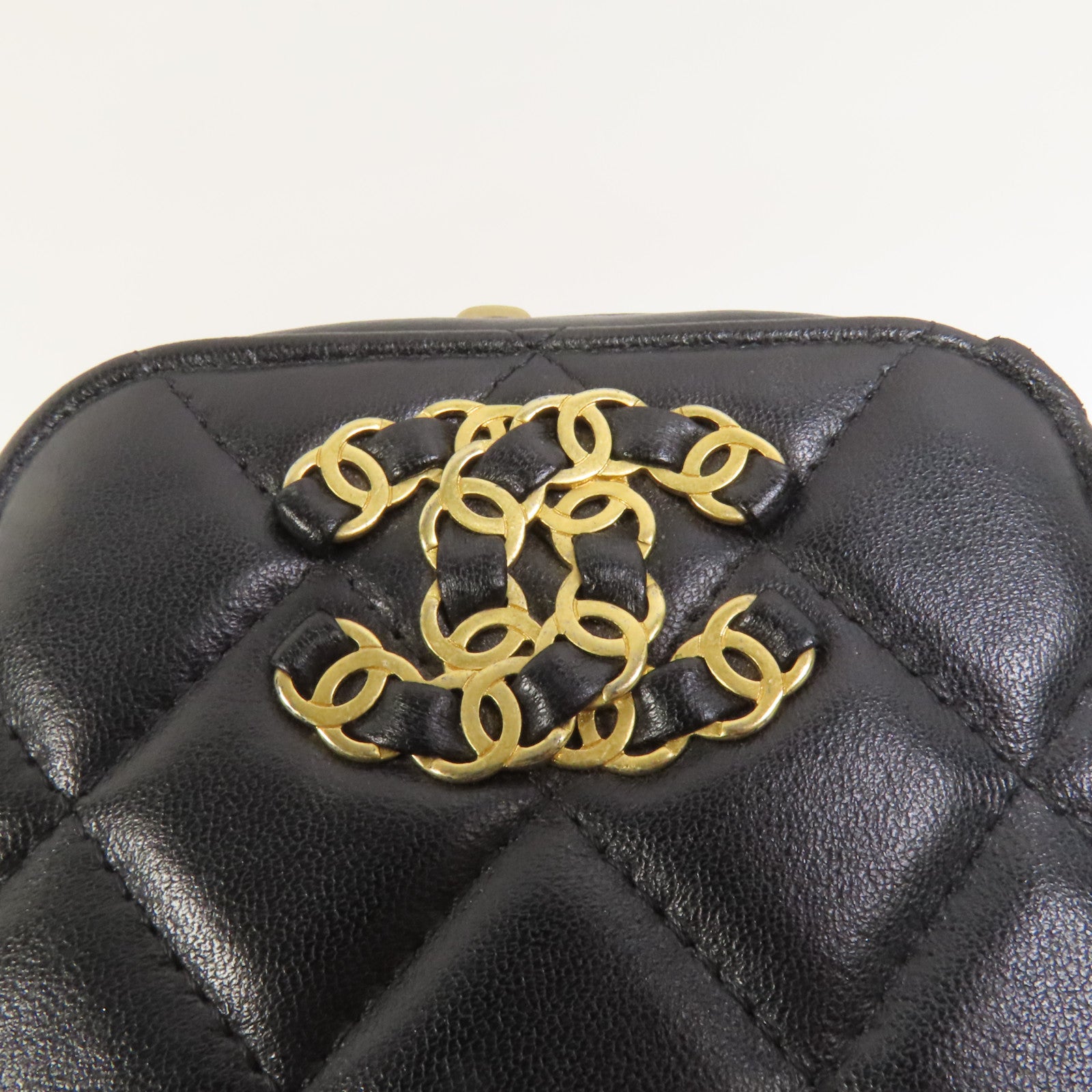 CHANEL 羊皮皮革Shoulder Bag金扣鏈帶肩背袋