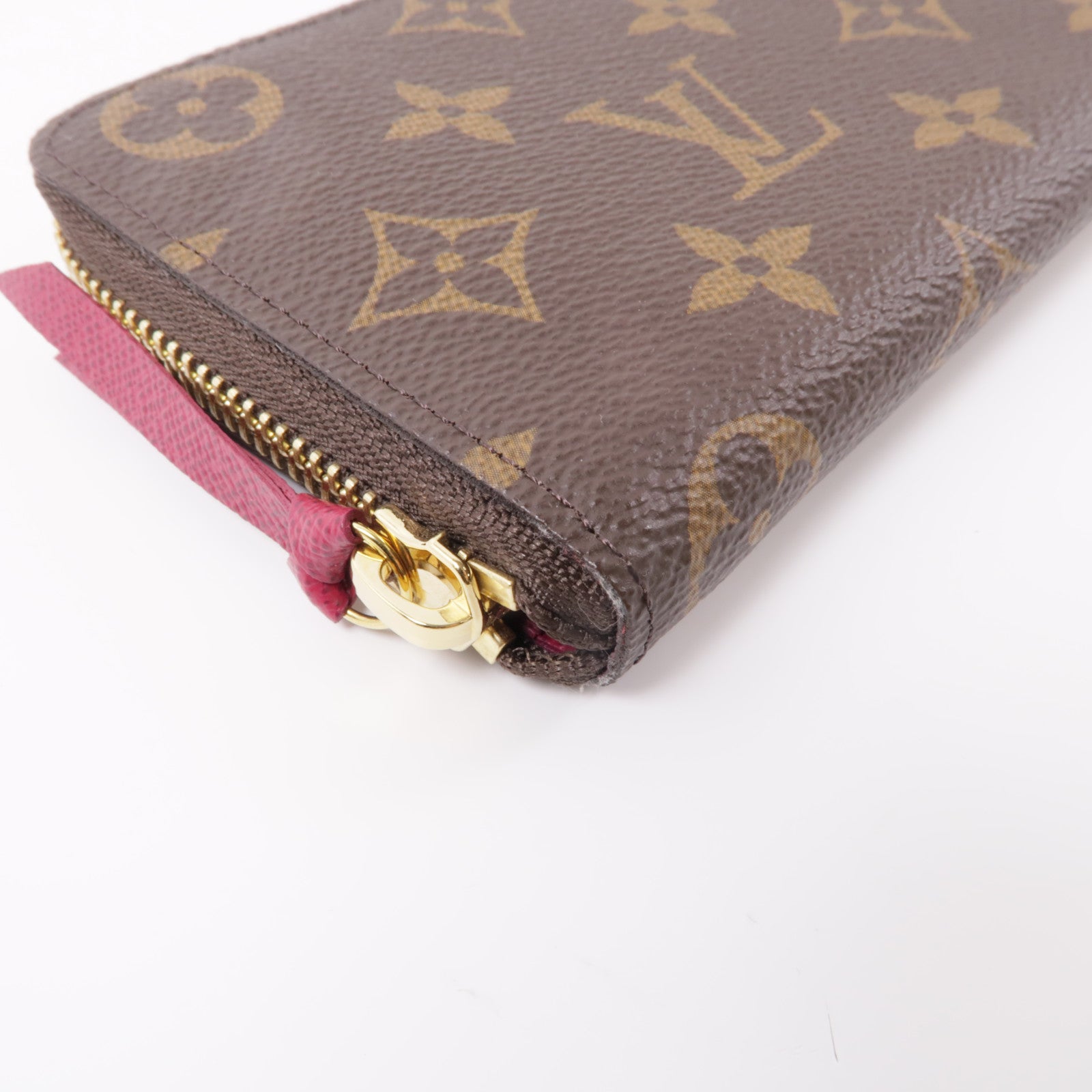 LOUIS VUITTON Monogram Zippy Wallet金扣長錢包棕色/紫色