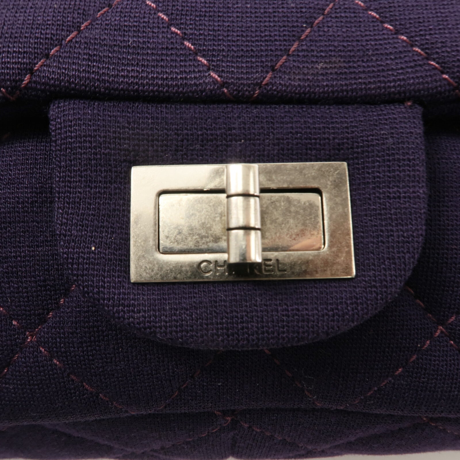 CHANEL 棉布2.55 Maxi鏈帶肩背袋