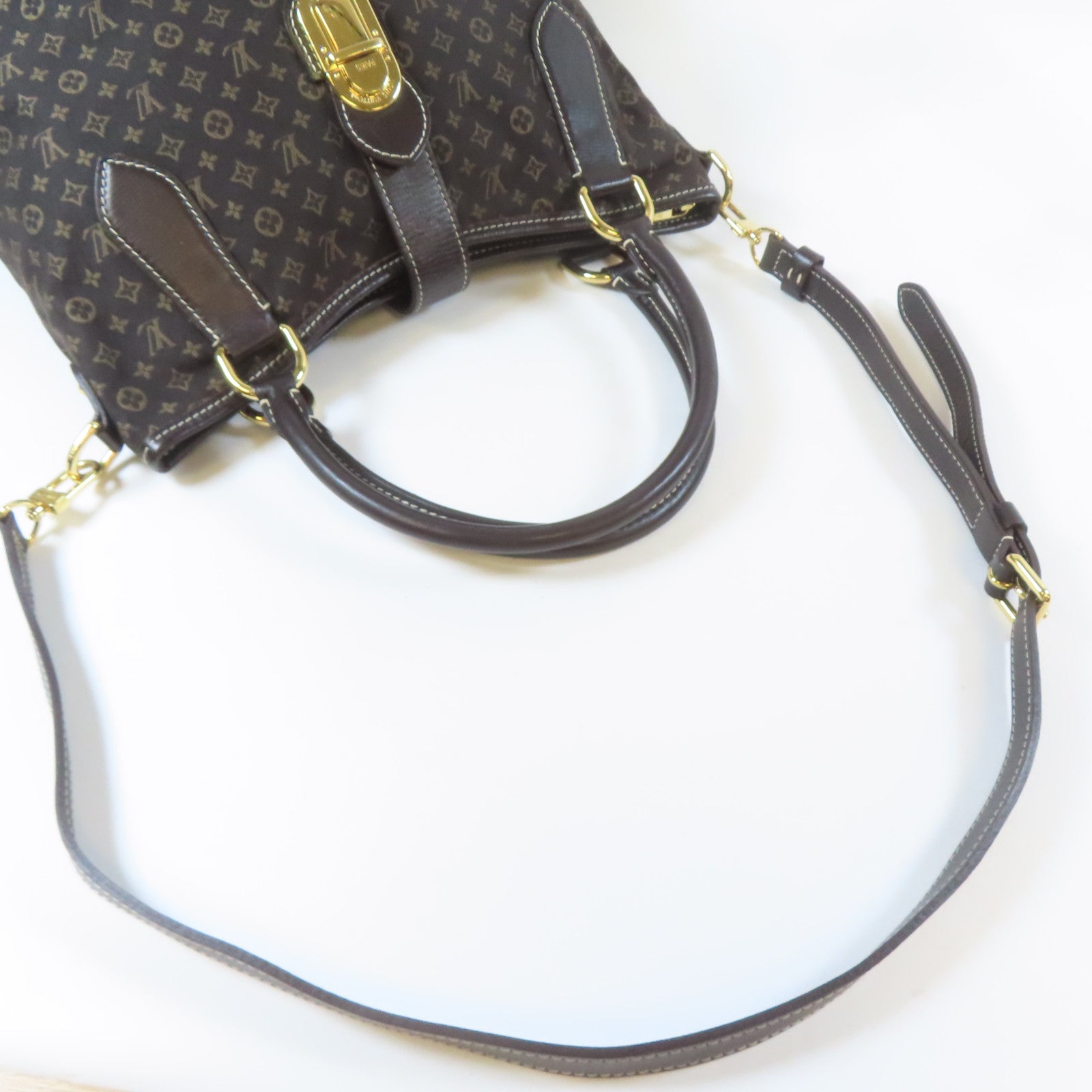 LOUIS VUITTON Monogram Mini Elegie金扣手挽肩背兩用袋黑色