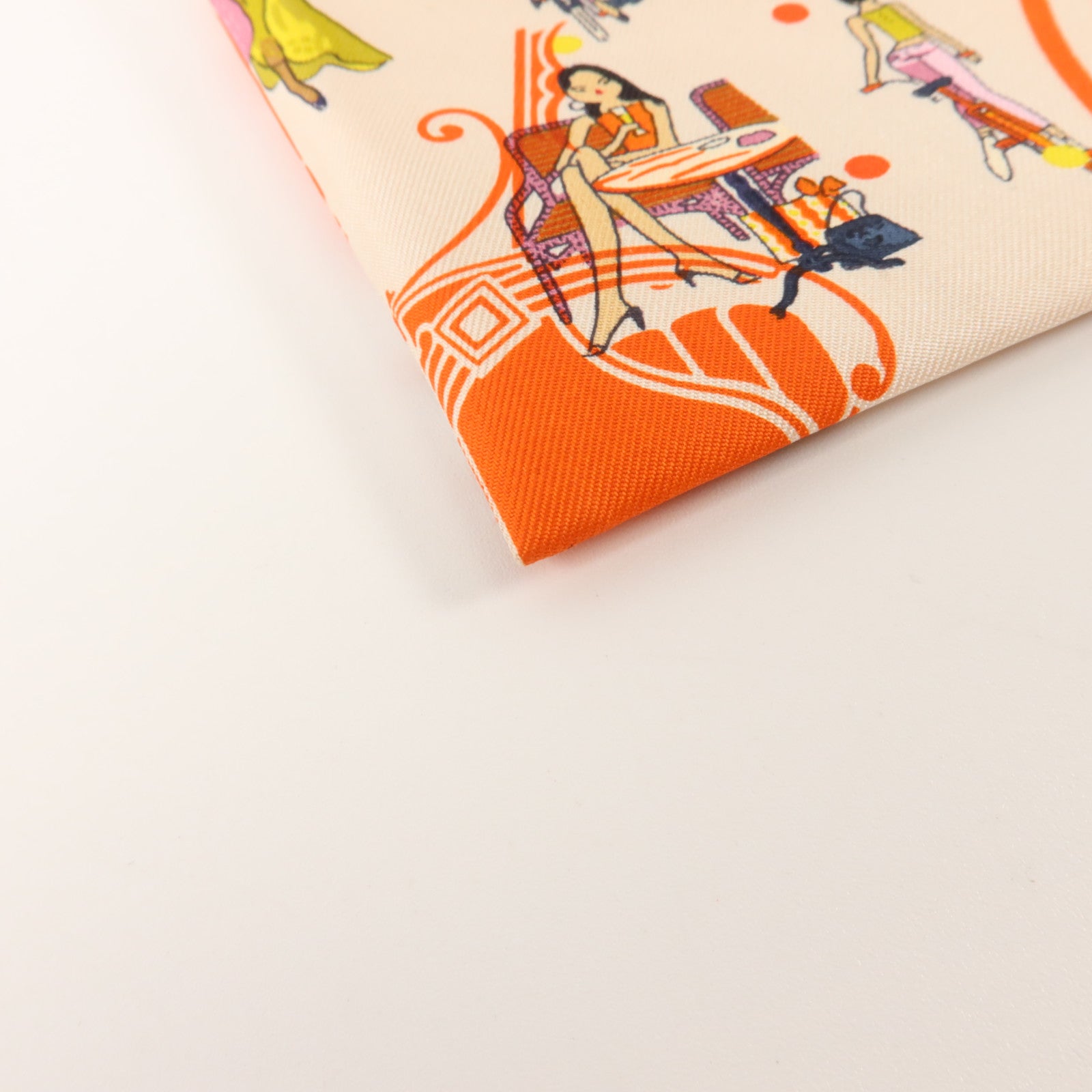 HERMES 絲質Silky Pocket Cosmetic Pouch小袋Geranium/Nata/Gold