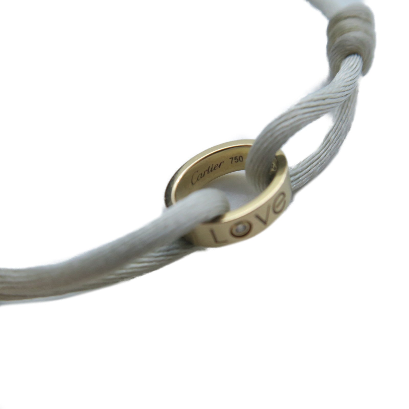 CARTIER 18K黃金Love Bracelet手鏈白色/金色