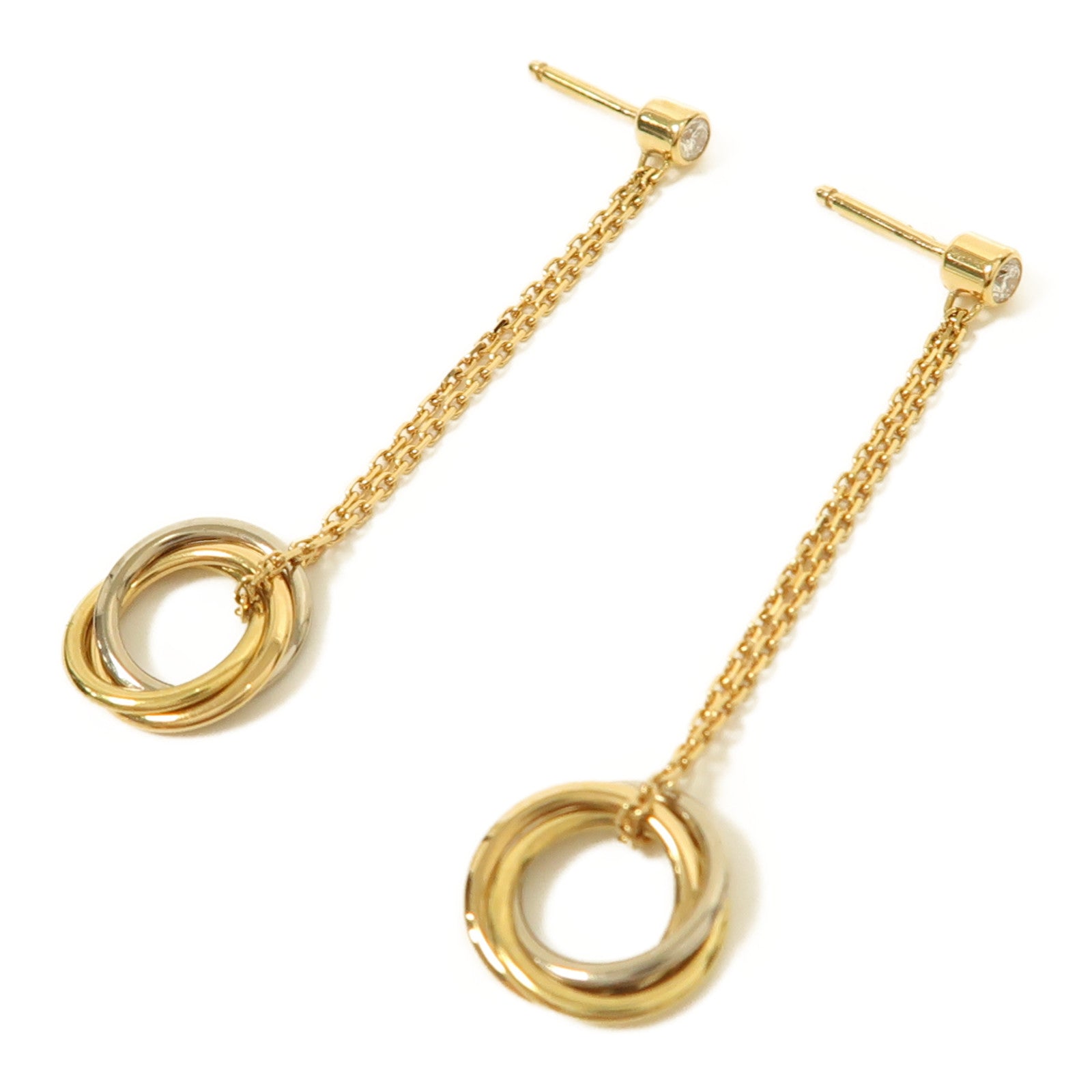 CARTIER 18K黃金/白金/玫瑰金Trinity Earrings耳環