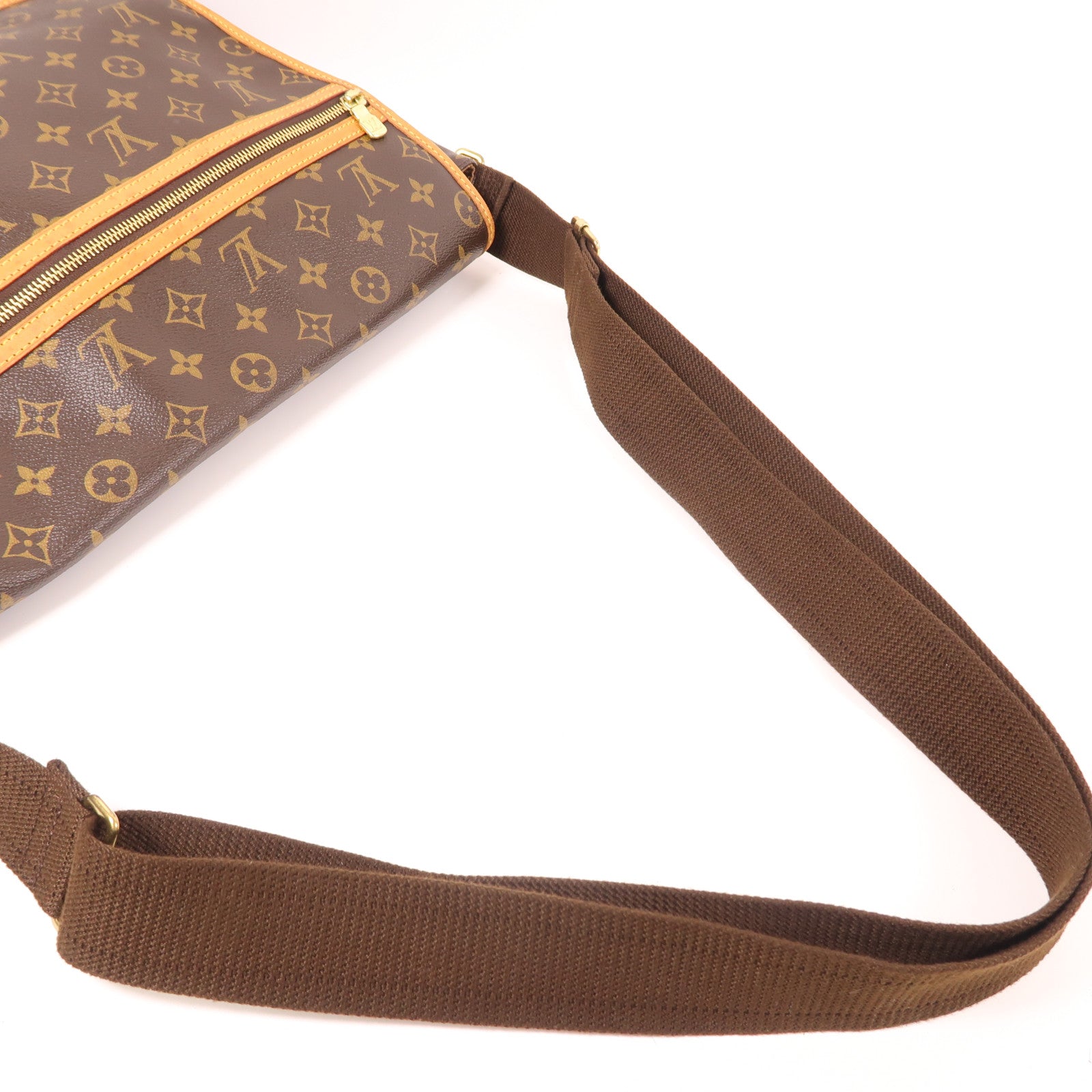 LOUIS VUITTON Monogram Bosphore GM金扣肩背袋啡色