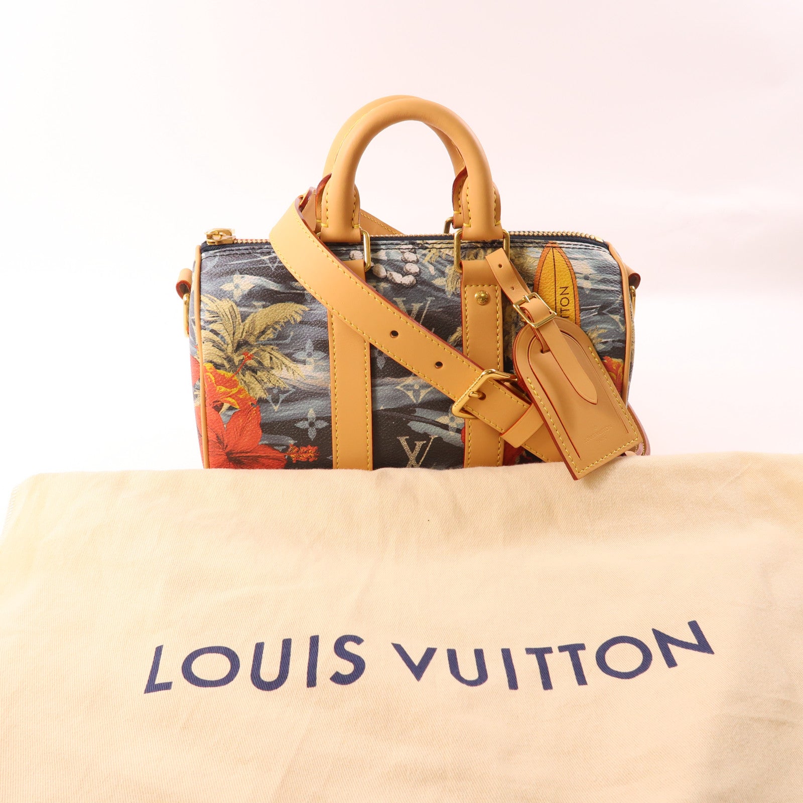 LOUIS VUITTON 【激減優惠】Monogram Surfin Keepall Bandouliere 25金扣手挽肩背兩用袋彩色