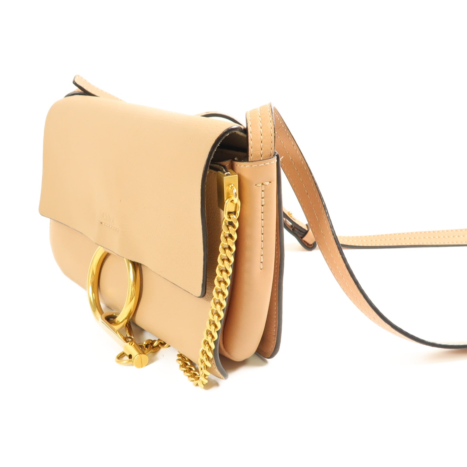 Chloe 牛皮皮革Shoulder Bag金扣肩背袋