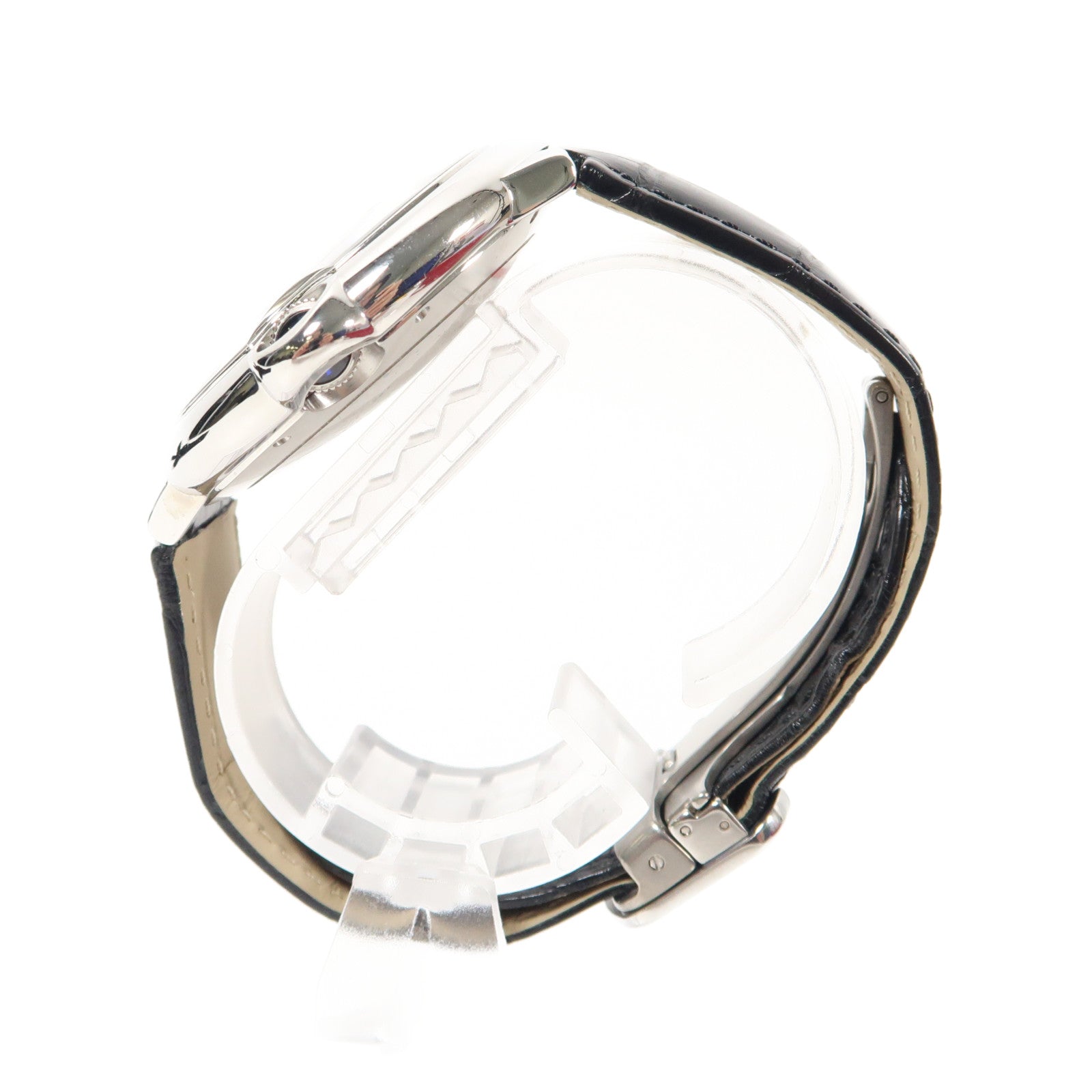 CARTIER Ballon Bleu 42mm不鏽鋼/皮革手錶自動機芯白色