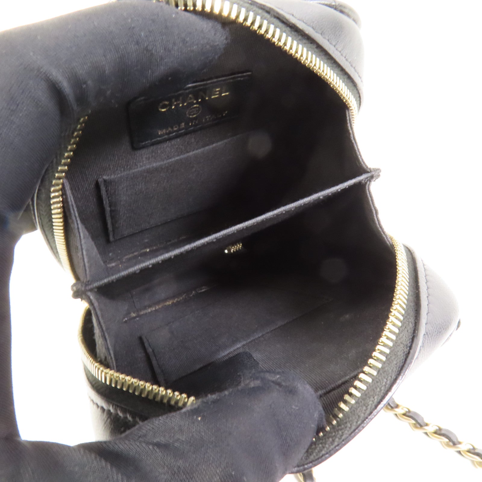 CHANEL 羊皮皮革Shoulder Bag金扣鏈帶肩背袋