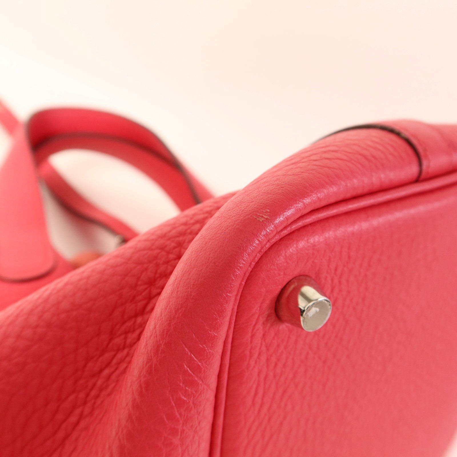 HERMES Clemence皮革Picotin PM銀扣手挽袋Rose Mexico