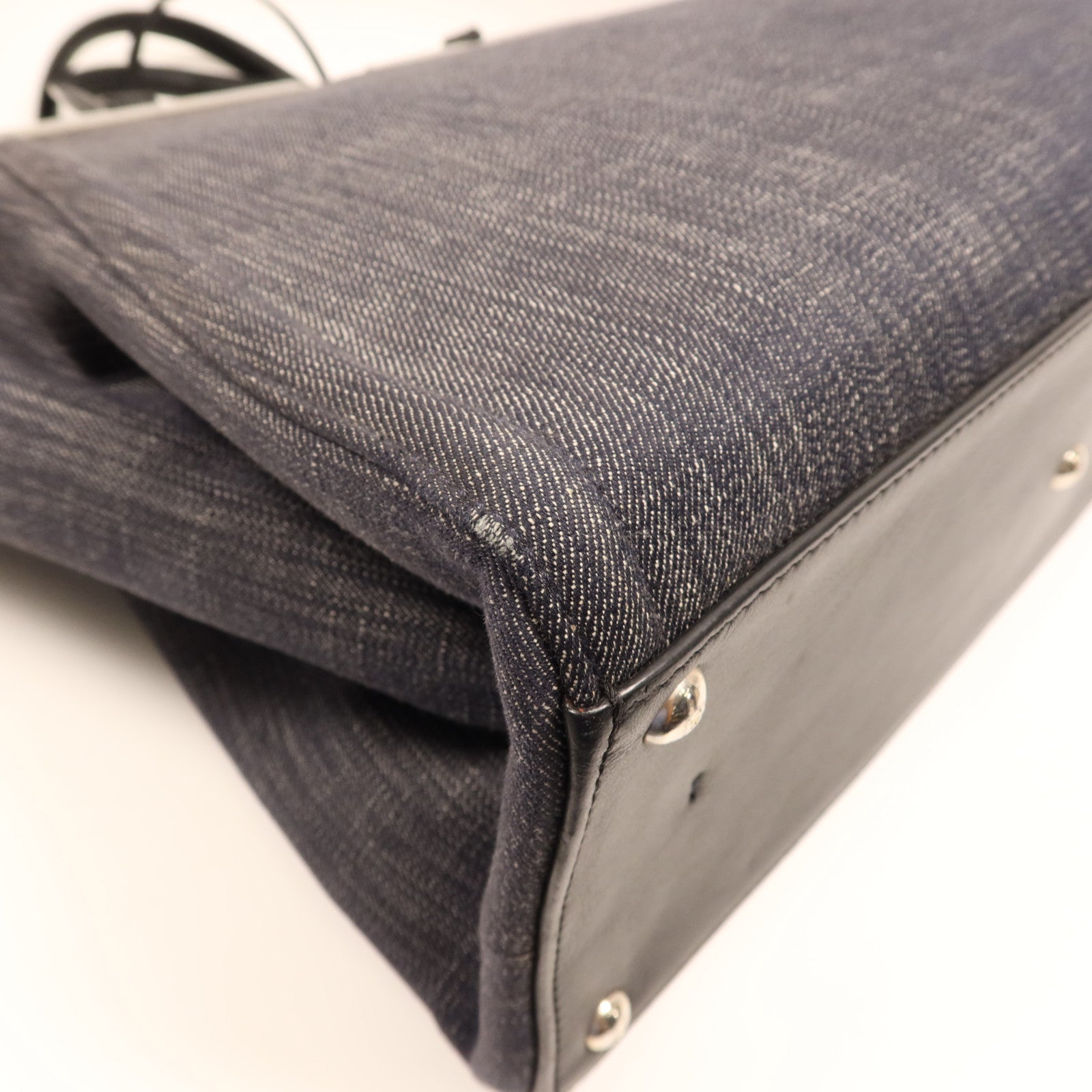 FENDI 帆布Tote Bag銀扣手挽袋