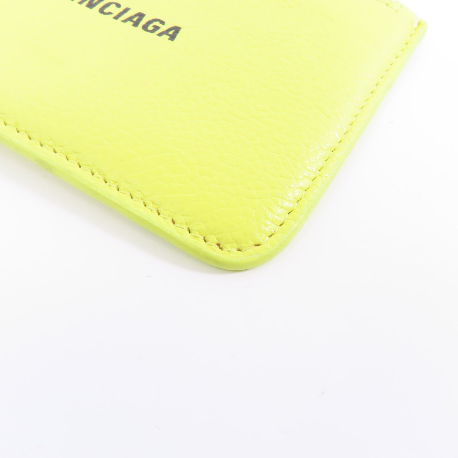 BALENCIAGA 牛皮皮革Card Case銀扣卡片套黃色