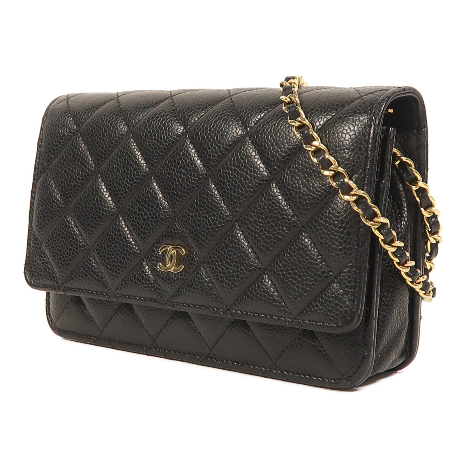 CHANEL 牛皮皮革WOC Wallet On Chain金扣鏈帶肩背袋