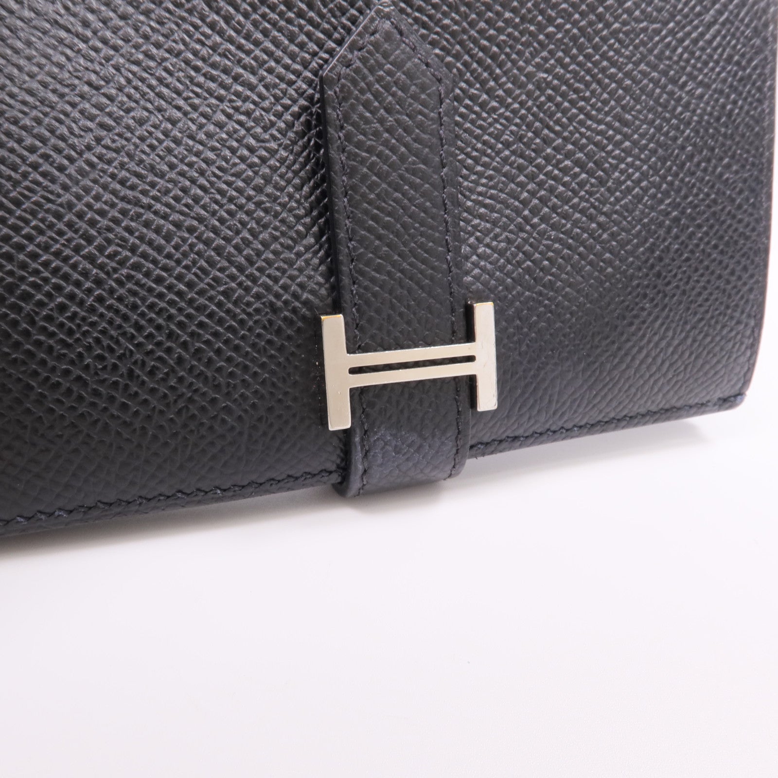 HERMES Epsom皮革Bearn Compact Wallet錢包Noir
