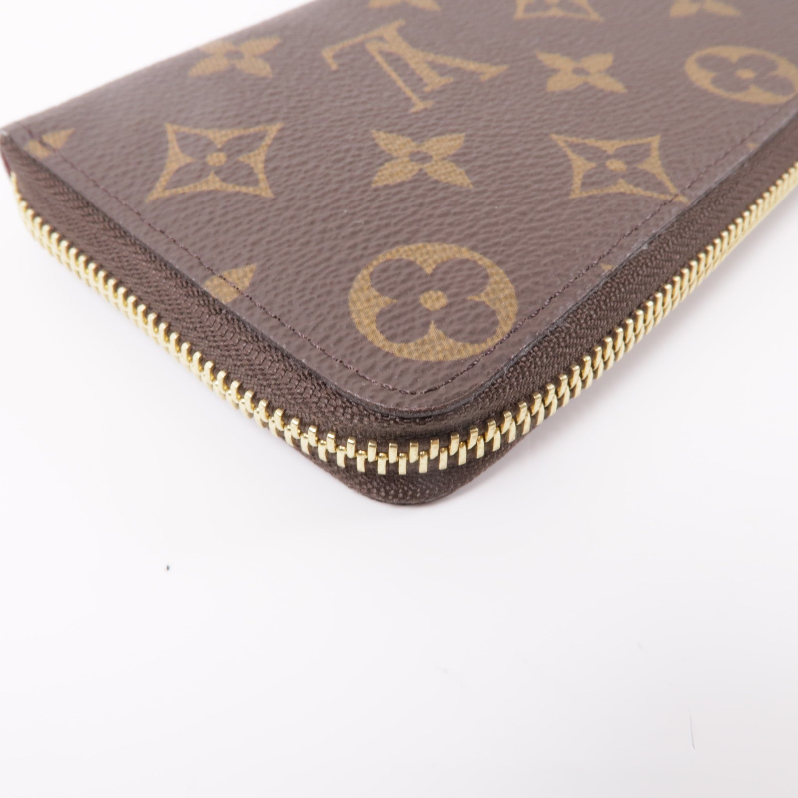 LOUIS VUITTON Monogram Zippy Wallet金扣長錢包棕色/紫色