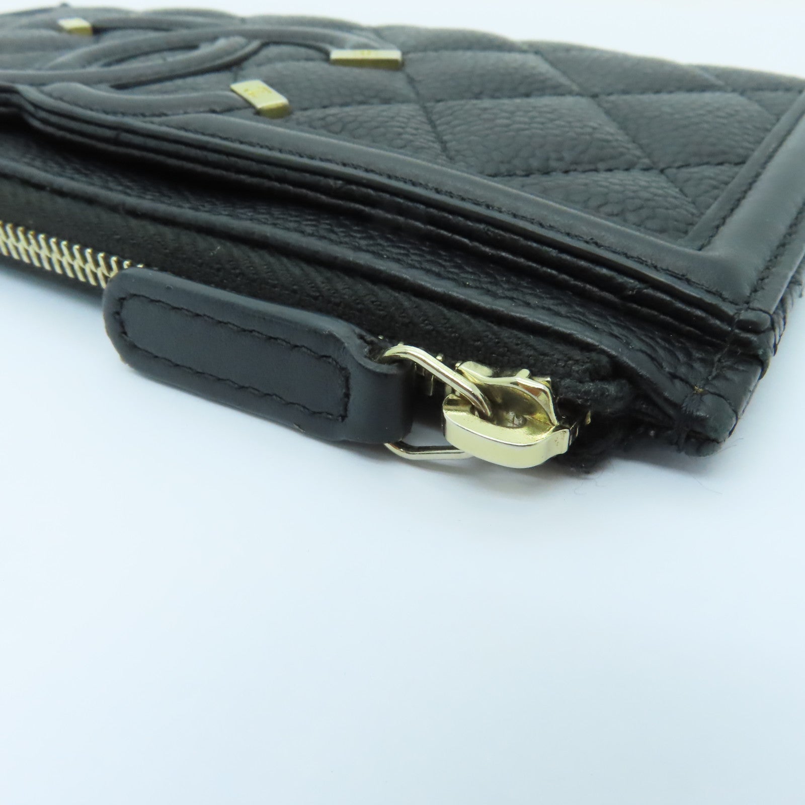 CHANEL Caviar皮革Clutch Bag金扣手拿包黒色