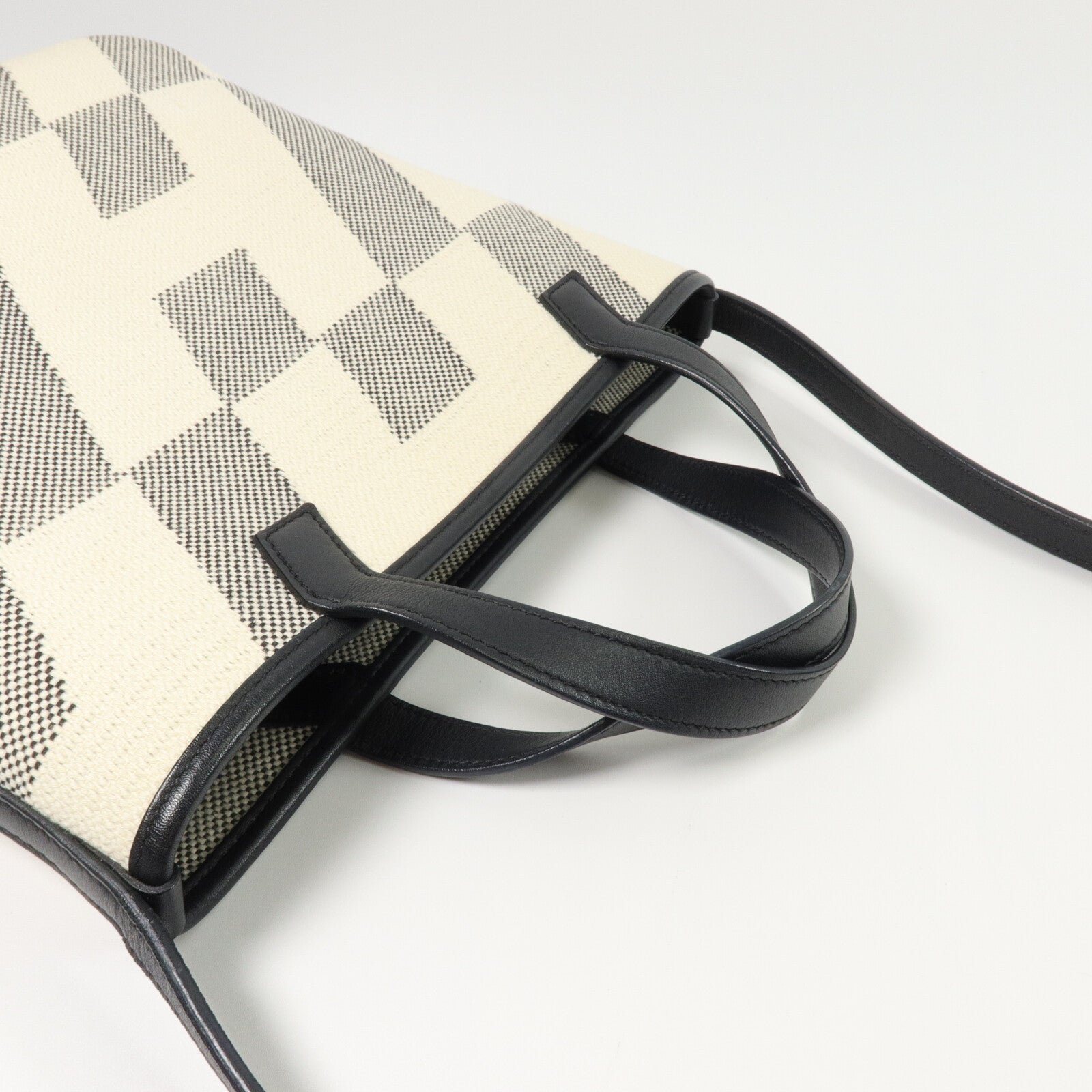 HERMES 帆布Cabas H En Biais 27手挽肩背兩用袋Noir