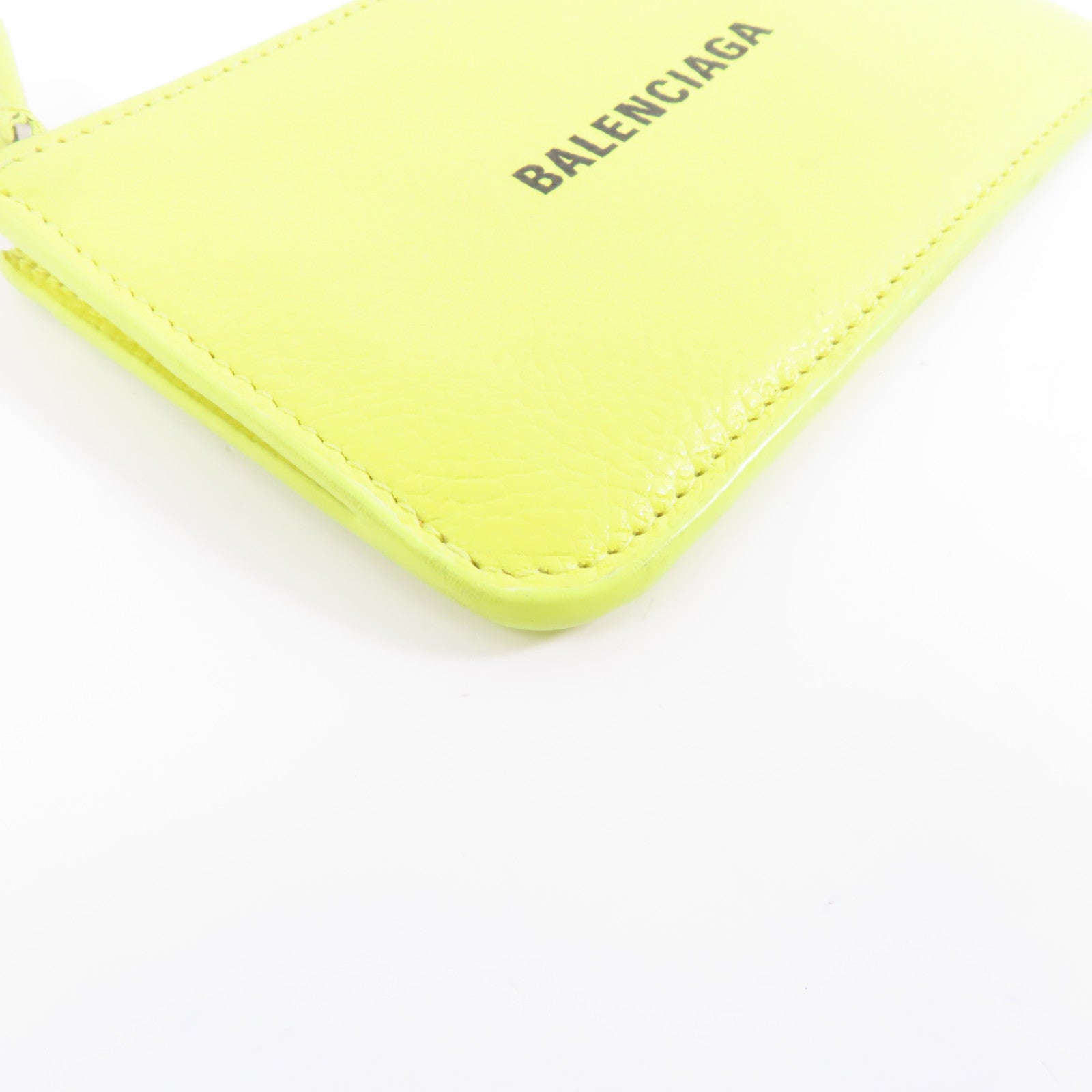 BALENCIAGA 牛皮皮革Card Case銀扣卡片套黃色